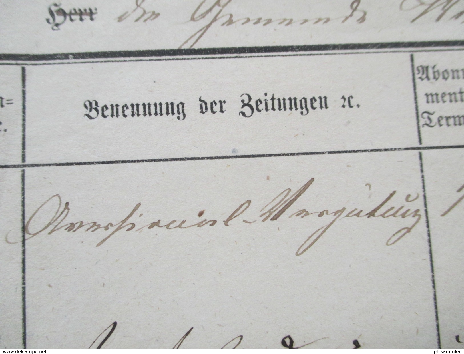 Altdeutschland Thurn Und Taxis 1869 Quittung Abonnement Einer Zeitung. Stempelsteuer. Fingerhutstempel K1 Schotten - Non Classificati