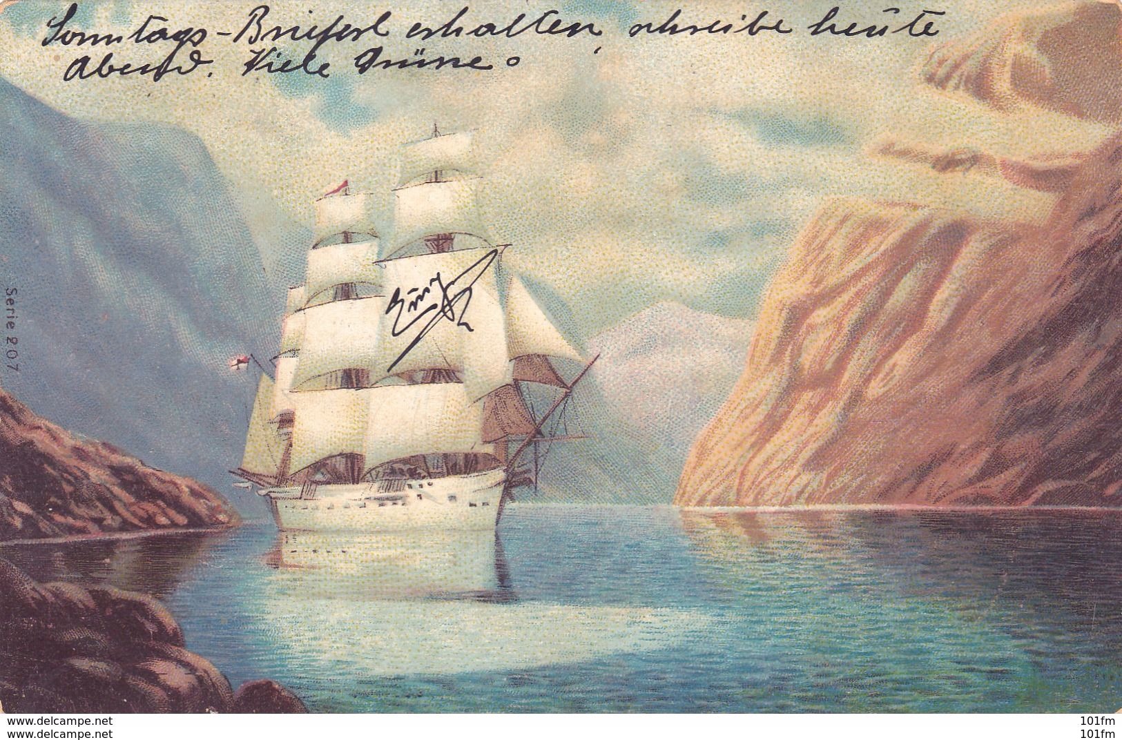 Sailing Ship, Bateau ,serie 207 , 1905 - Zeilboten