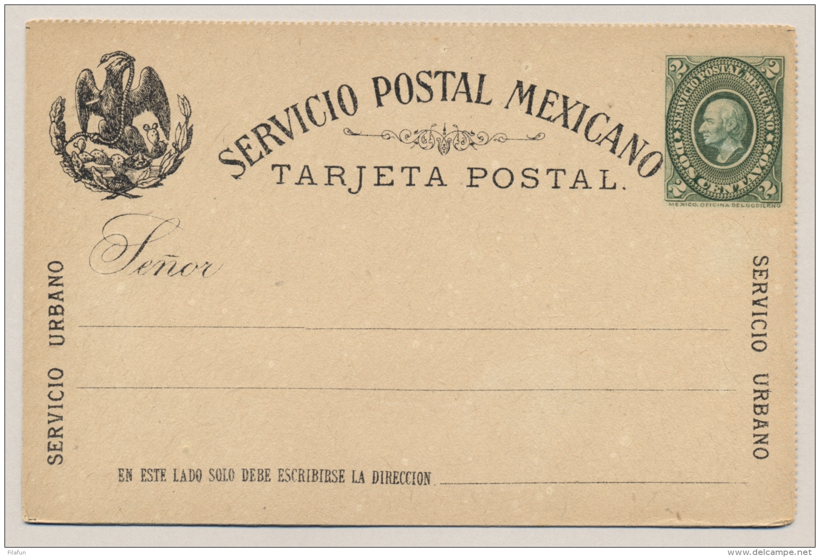 Mexico - 2 Cents Postal Card - Unused - Mexico