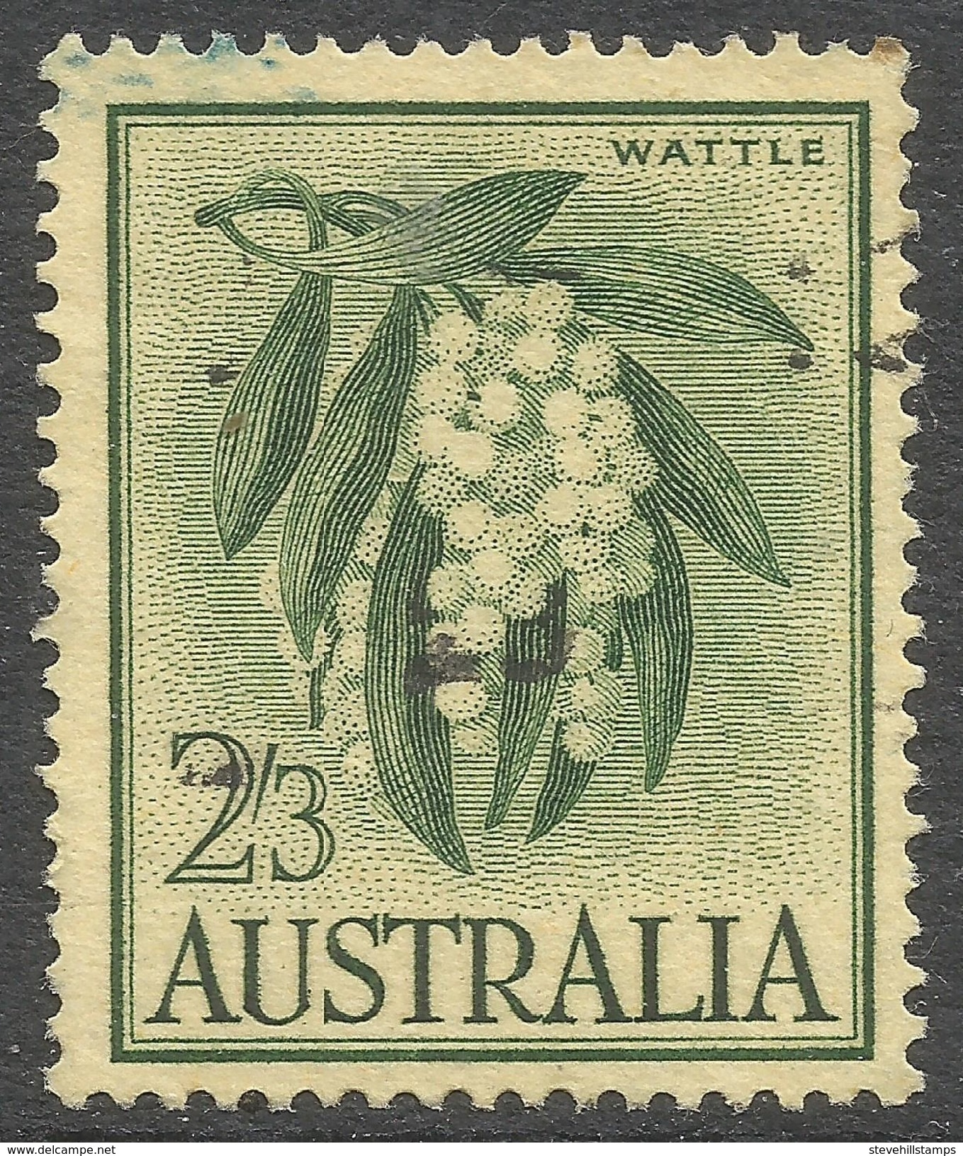 Australia. 1959-64 Definitives. 2/3 Green On Maize Used. SG 324 - Used Stamps