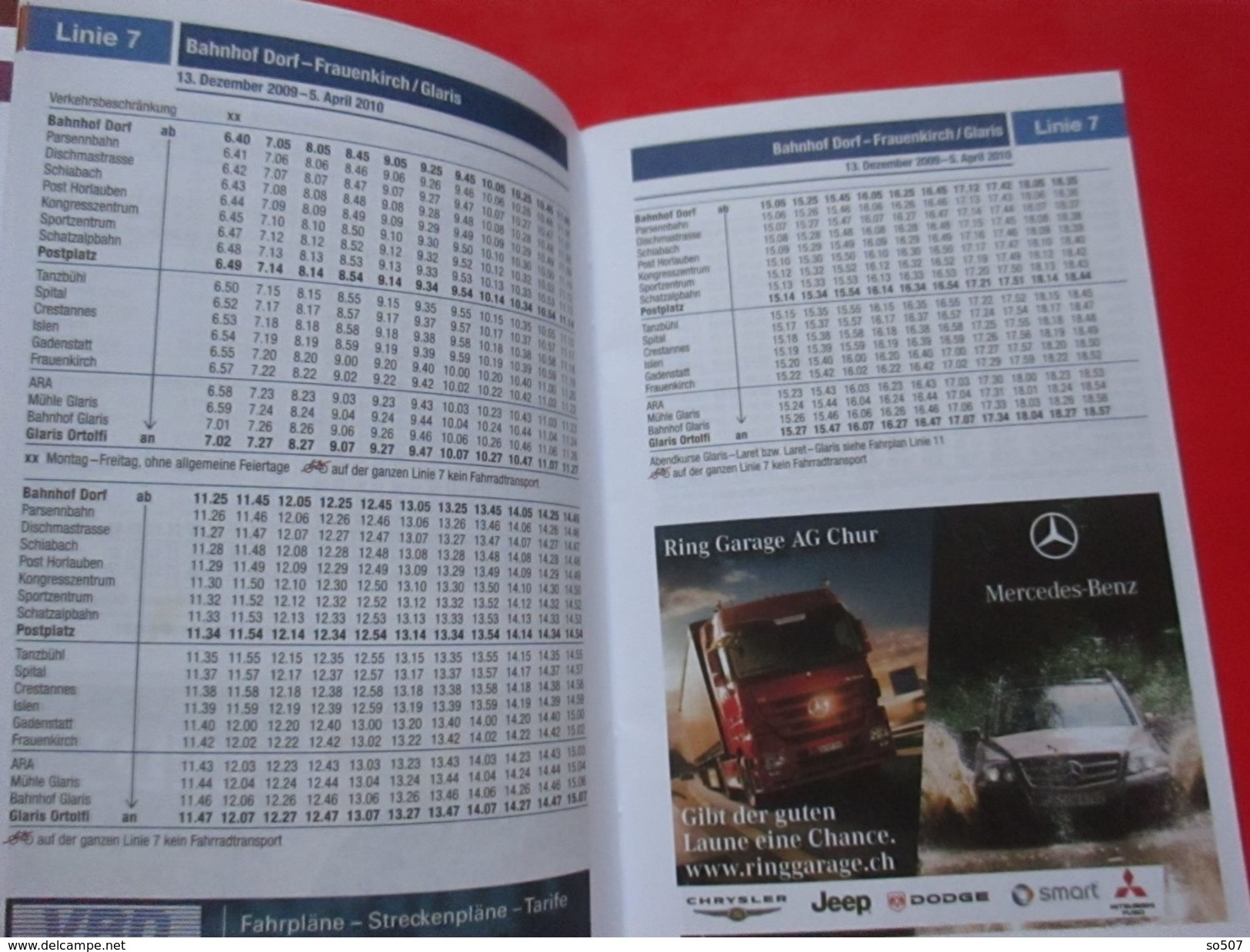 Timetable,VBD,Davos,Switzerland,Swiss-For Winter 2009/10. and Sammer 2010