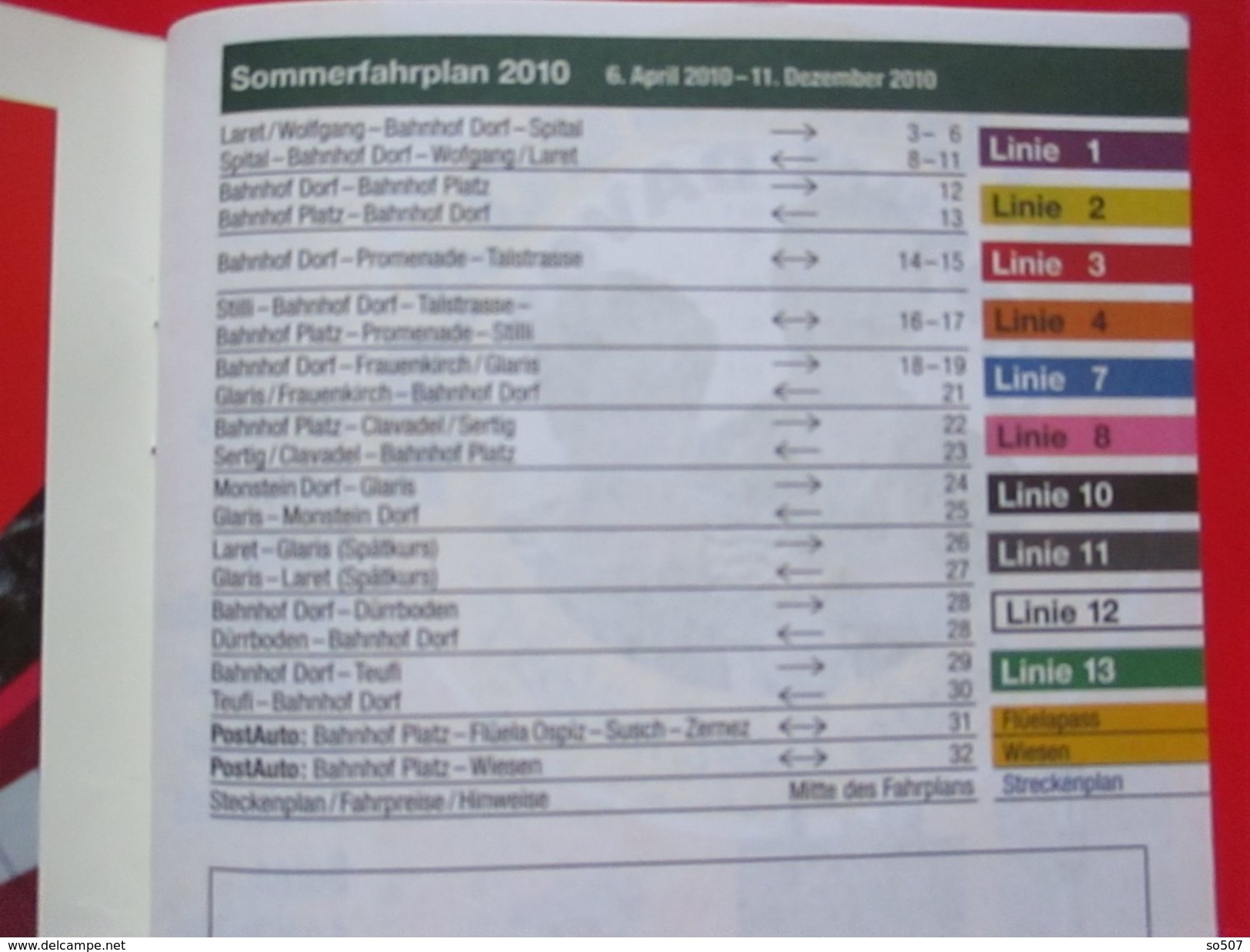 Timetable,VBD,Davos,Switzerland,Swiss-For Winter 2009/10. and Sammer 2010