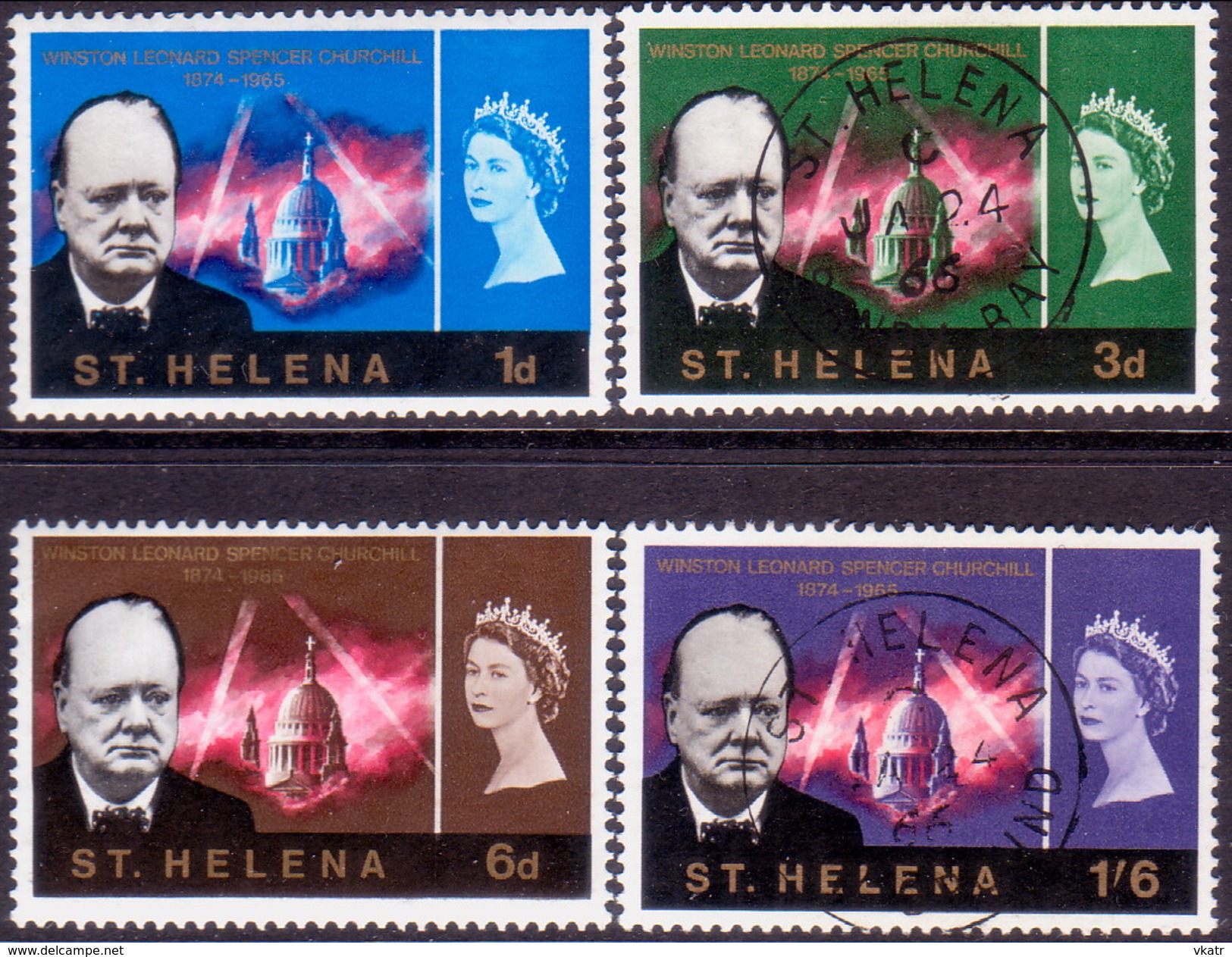 ST HELENA 1966 SG #201-04 Compl.set MLH/Used Churchill - Saint Helena Island