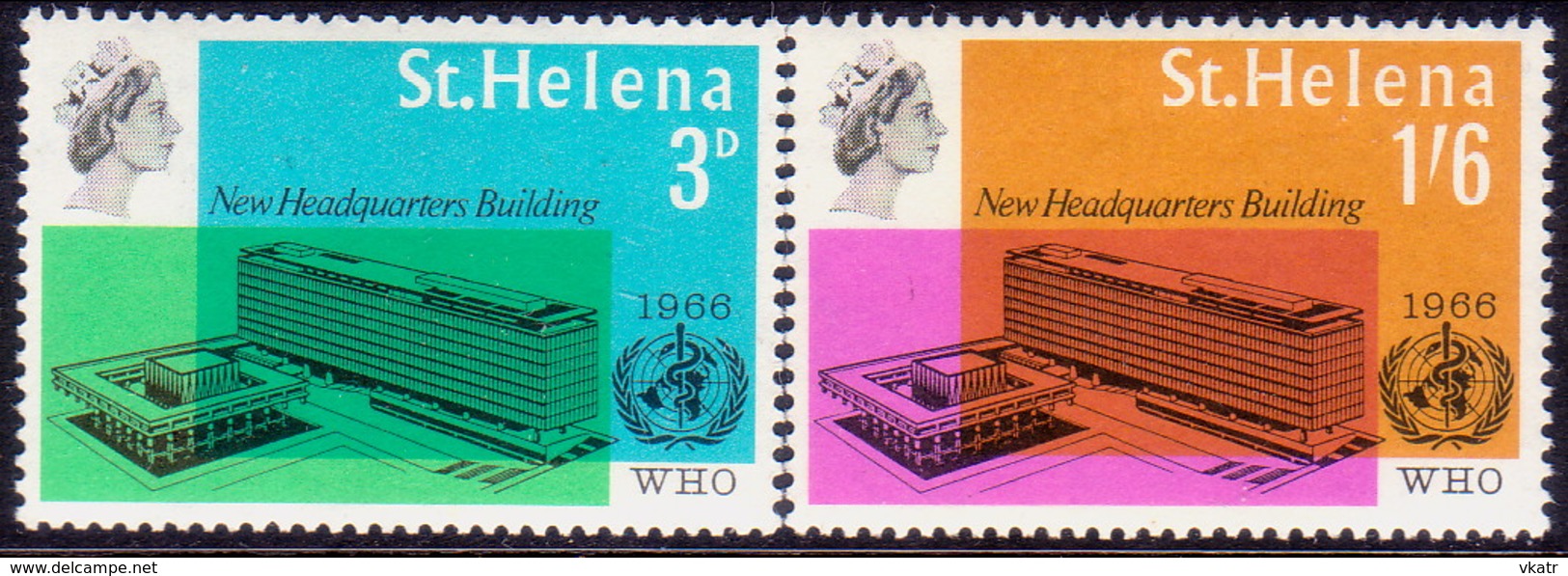 ST HELENA 1966 SG #207-08 MLH Compl.set WHO - Saint Helena Island