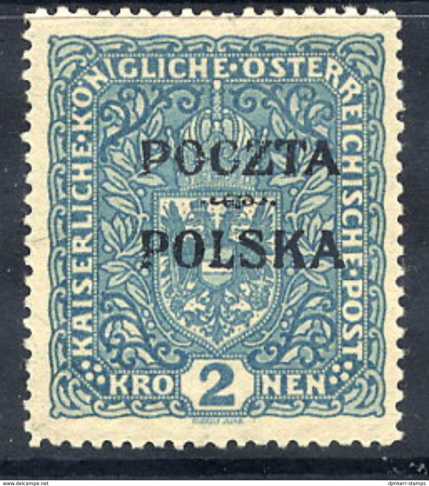 POLAND 1919 Krakow Poczta Polska.overprint On 2 Kr. Arms.  LHM / *.  Michel  44a - Nuovi