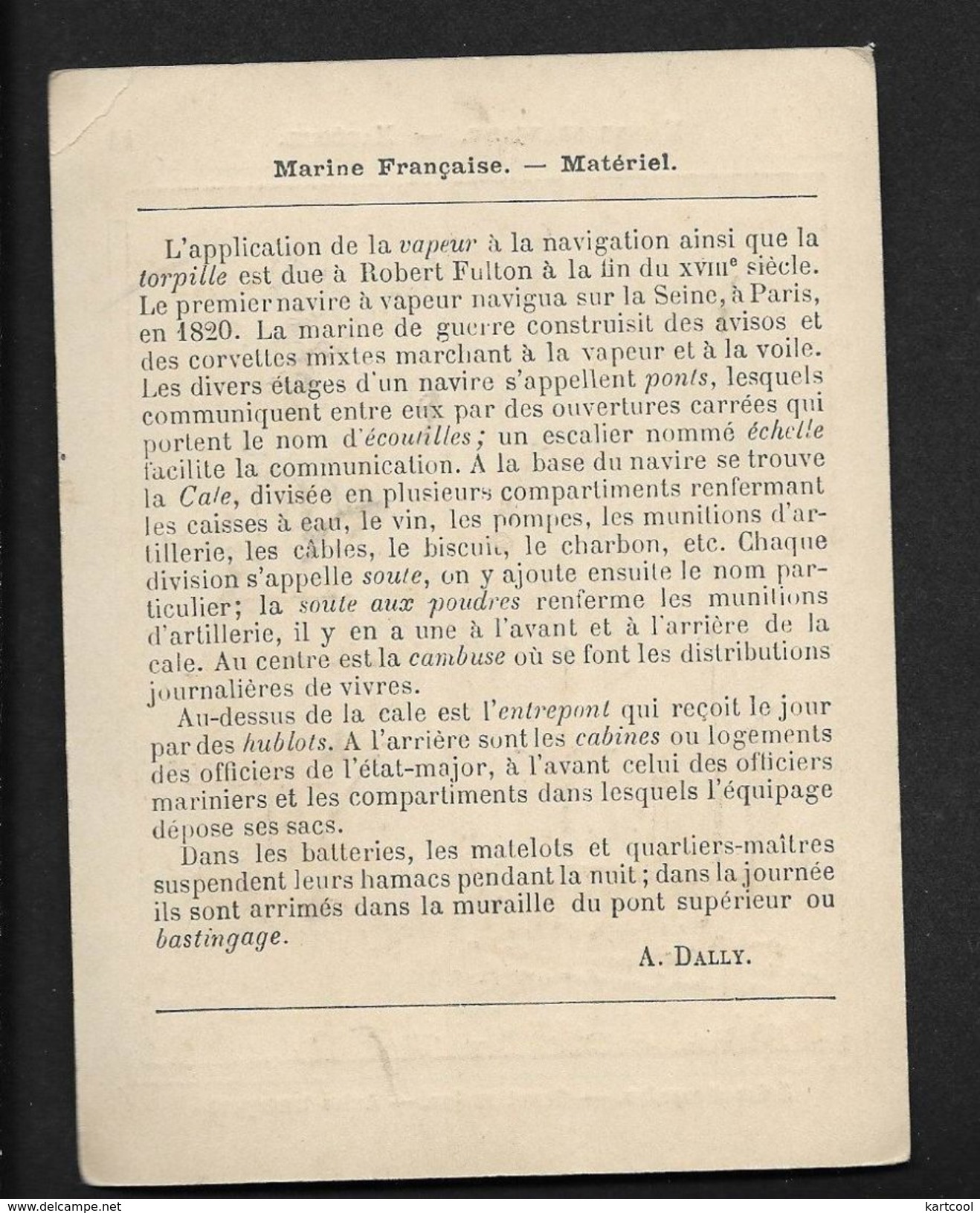 Aviso D'escadre Marine Française - Chromo Image 10,5X13,5 Cm Env Signée  P. Jazet 1885 - Illustrateur - Otros & Sin Clasificación