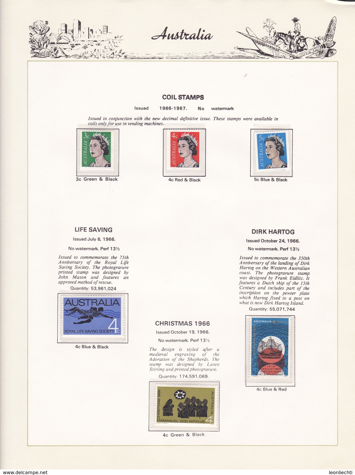 Ausralien 1966 - 1985 Im Vordruck, The Hingeless Australian Stamp Album - Années Complètes
