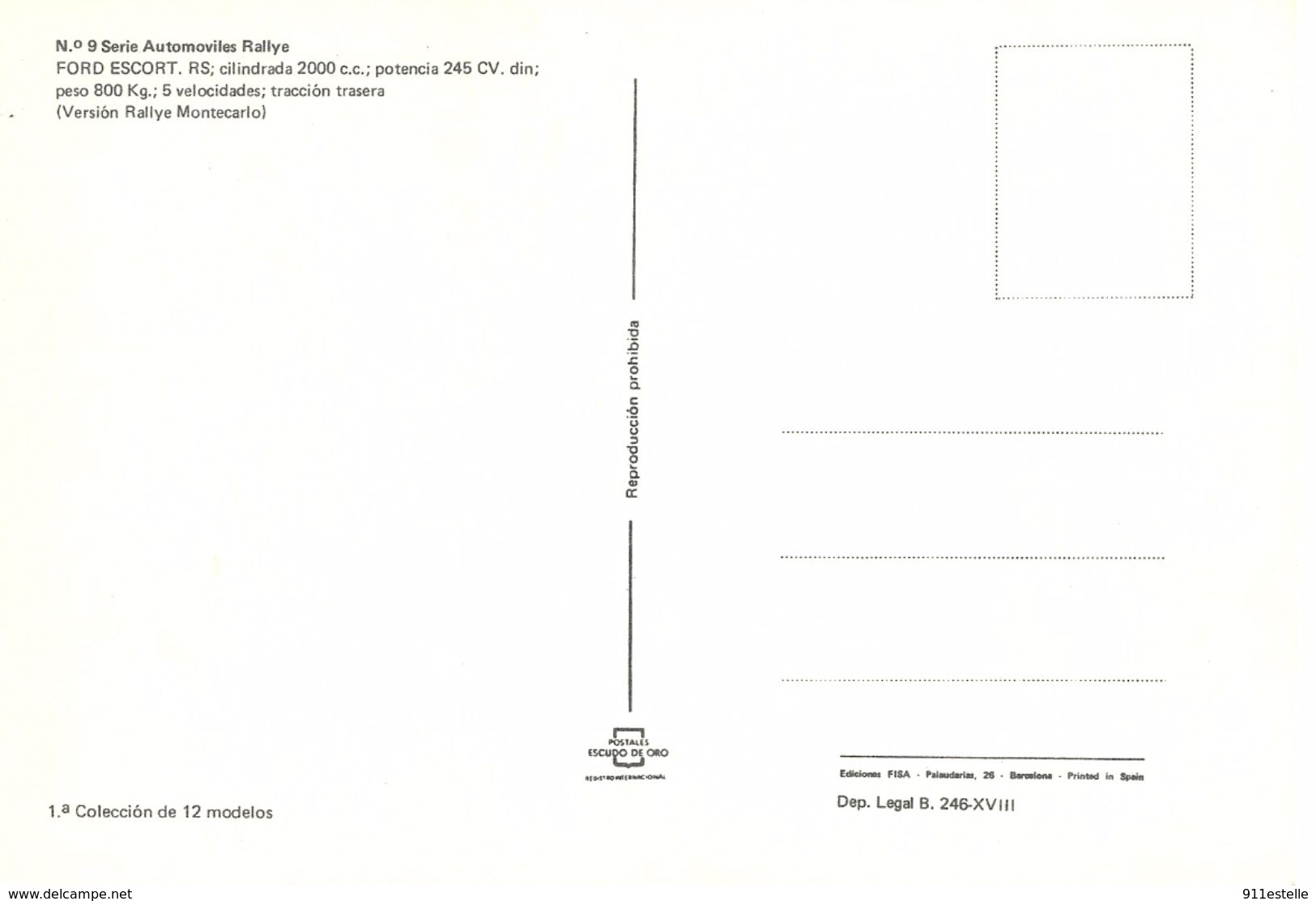 FORD ESCORT RS   , ( VERSION  RALLYE  MONTE CARLO ) - Rallyes