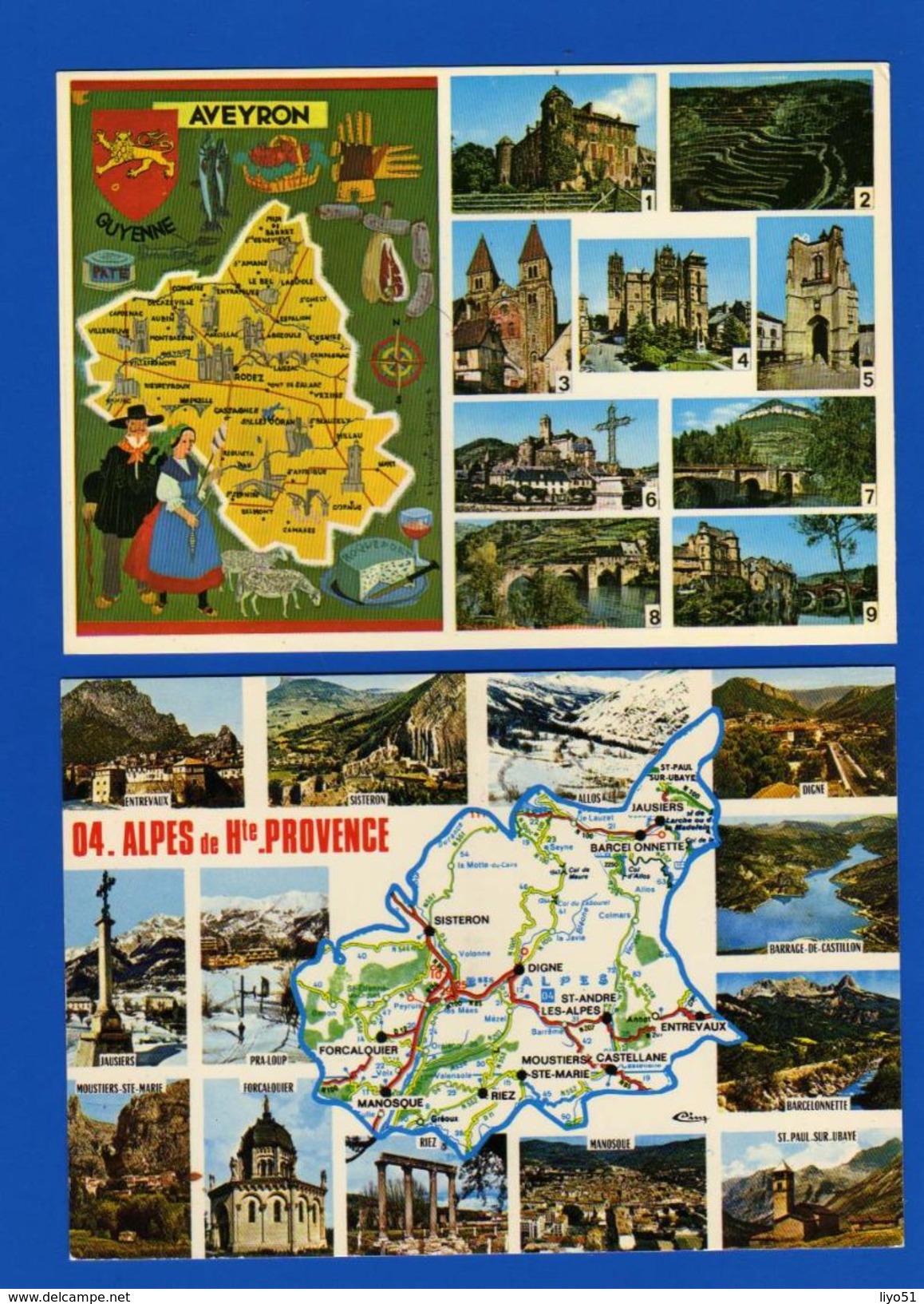 Lot De 52 Cartes Postales Fantaisies : Thème Départements Cartes Et Régions . Toutes Scannées .quelques Rousseurs - 5 - 99 Karten