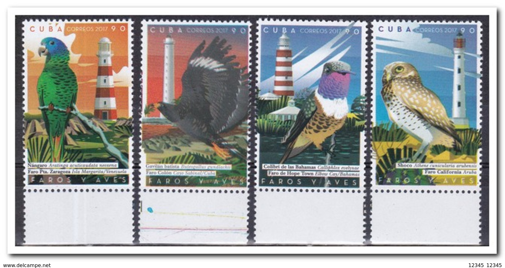 Cuba 2017, Postfris MNH, Birds, Lighthouses - Ongebruikt