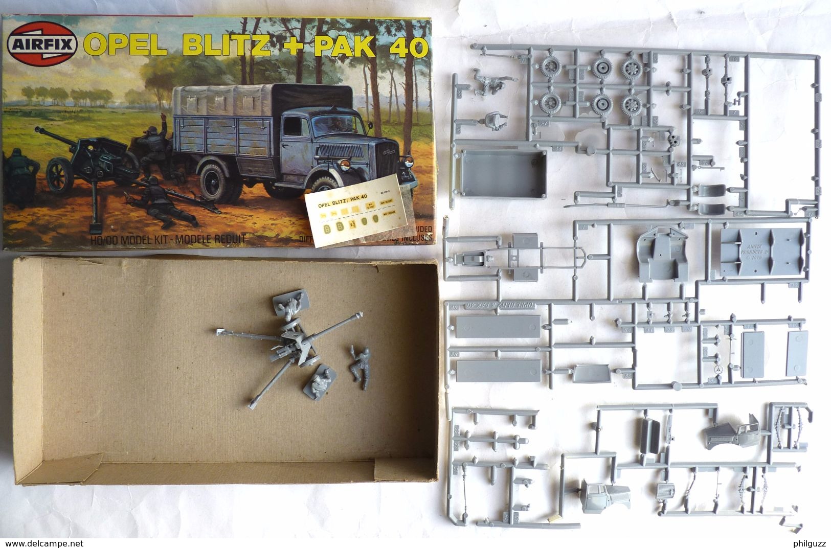 RARE MAQUETTE AIRFIX BOITE OPEL BLITZ & PAK 40 1981 FIGURINE WWII - Figurines