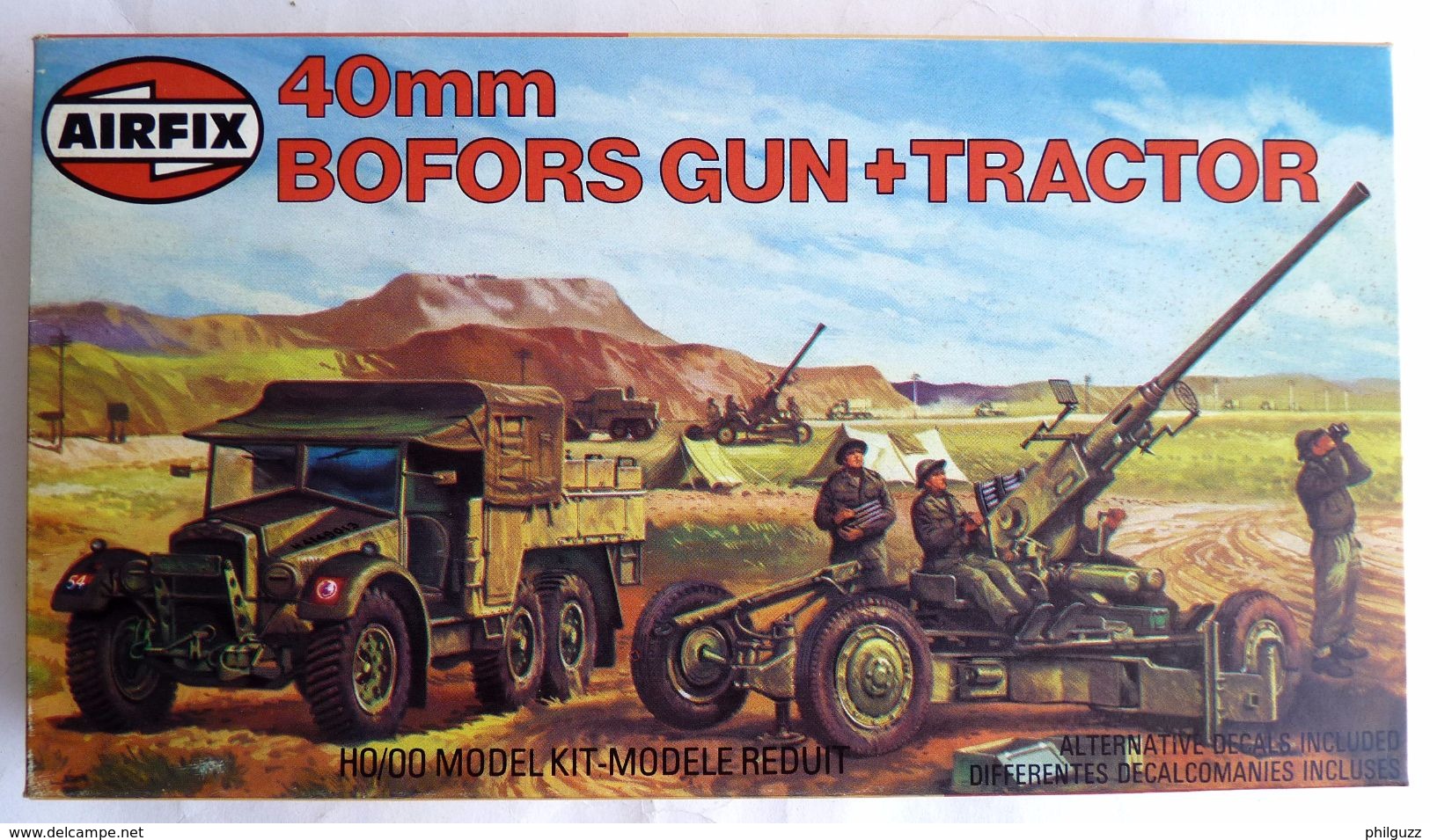 RARE MAQUETTE AIRFIX BOITE BOFORS GUN & TRACTOR 1981 FIGURINE WWII - Figurines