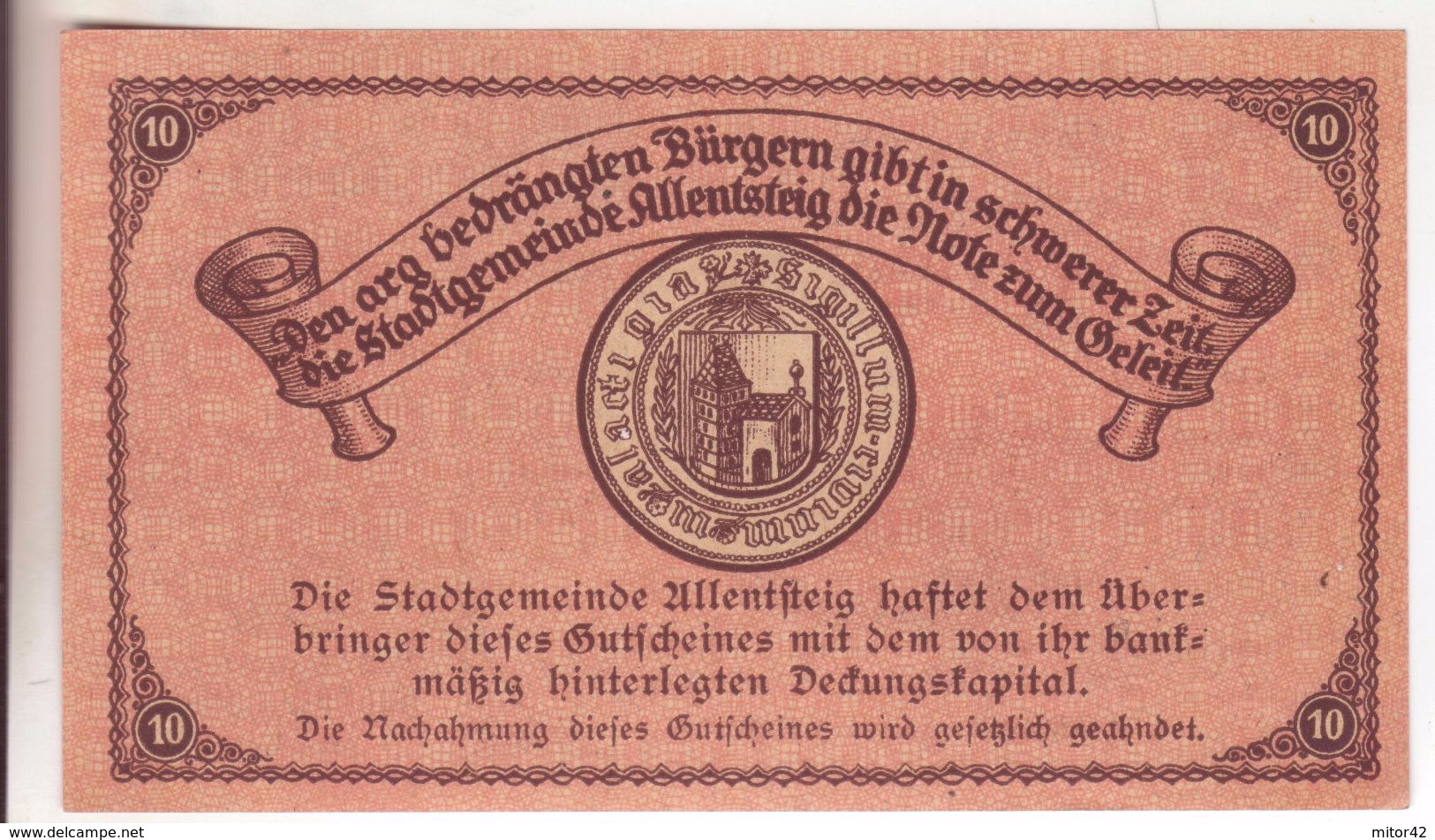 113-Banconote-Carta Moneta Di Emergenza-NOTGELD-Austria-Osterraich-Emergency Money-10 Heller-1921 - Austria