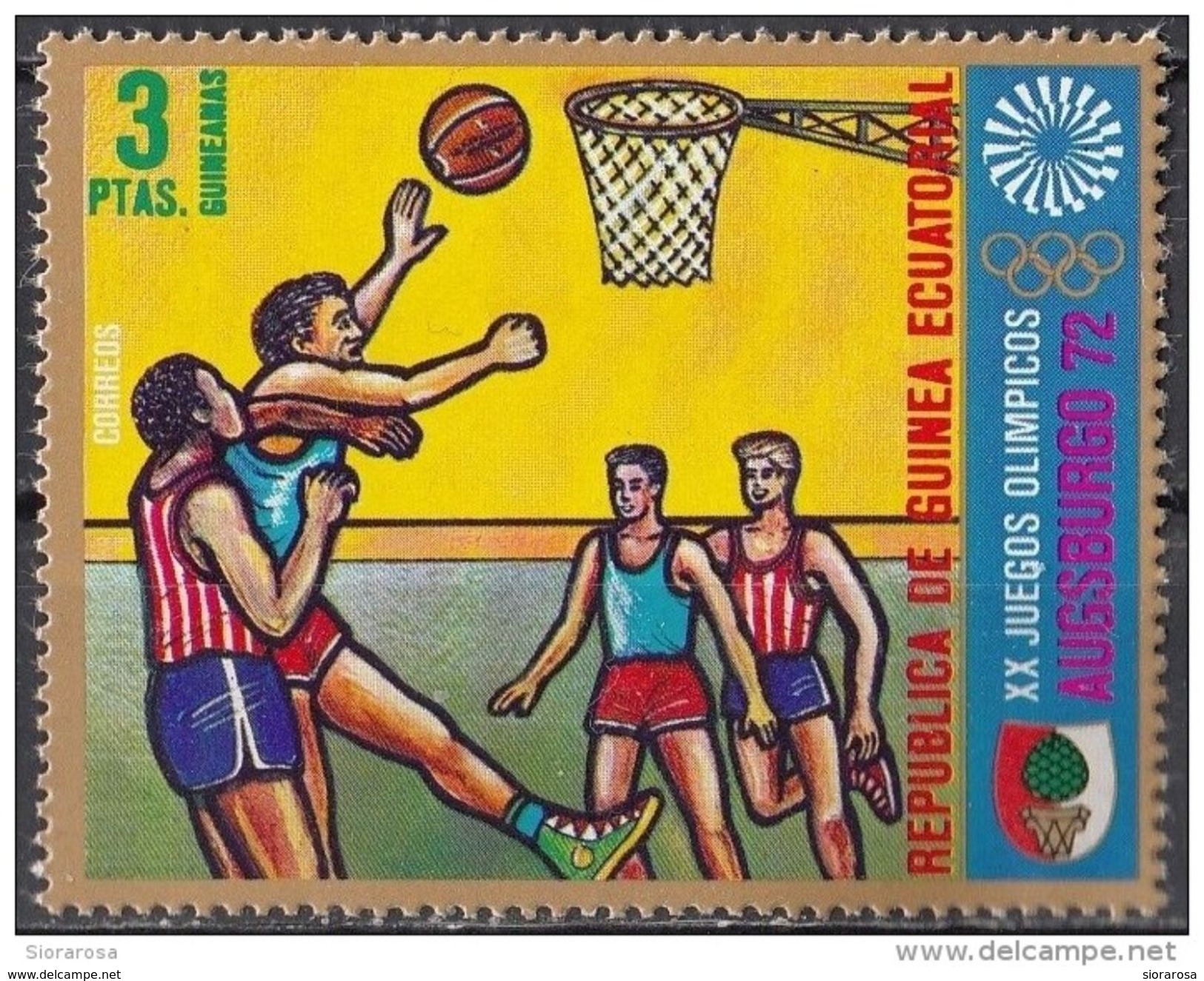 59 Guinea Equatoriale 1972  XX Olimpiadi Monaco ( Stadi Di Augusta ) Pallacanestro Nuovo MNH Munich Augsburg - Baloncesto