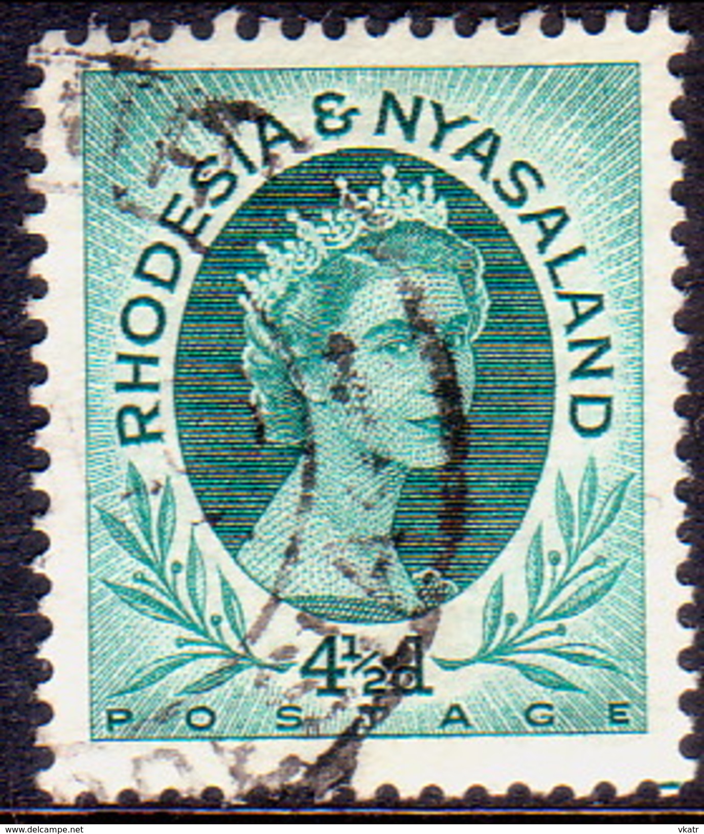 RHODESIA & NYASALAND 1954 SG #6 4½d Used - Rhodesia & Nyasaland (1954-1963)