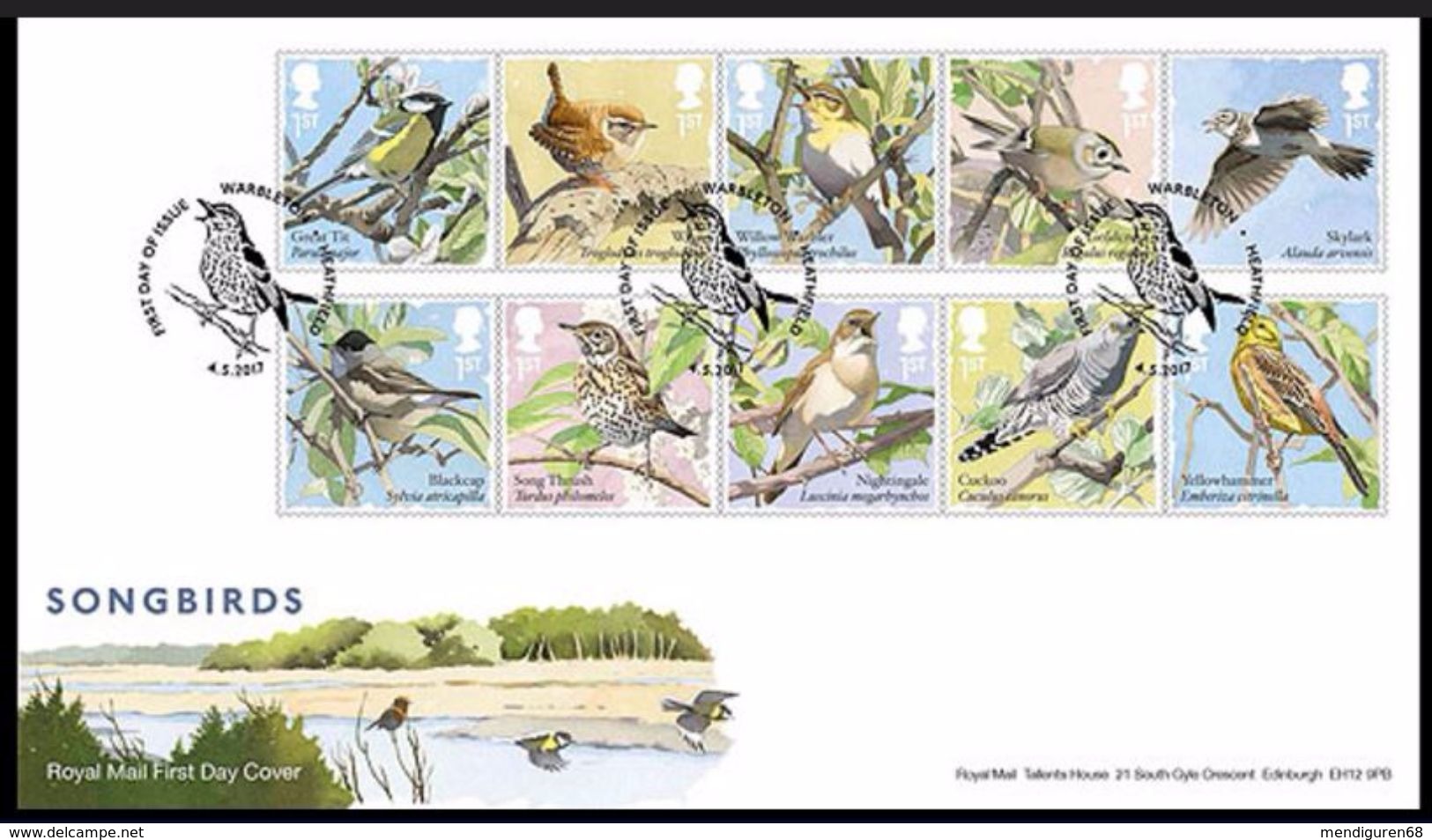 GROSSBRITANNIEN GRANDE BRETAGNE GB 2017 SONGBIRDS SET OF 8V. FDC SG 3948-57 MI 4038-47 YT 4442-51 SC 3606-15 - 2011-2020 Decimale Uitgaven