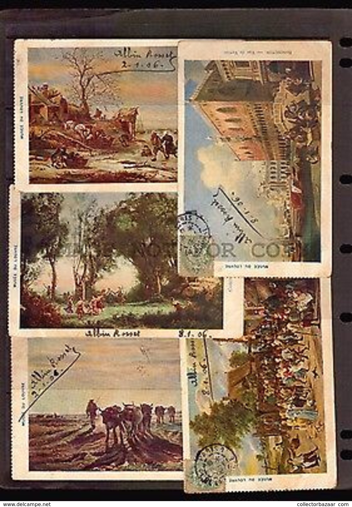 STUNNING LOT 22 VINTAGE CA 1900 POSTCARDS ART COLOR LITHO LOUVRE SALON PARIS - Other & Unclassified