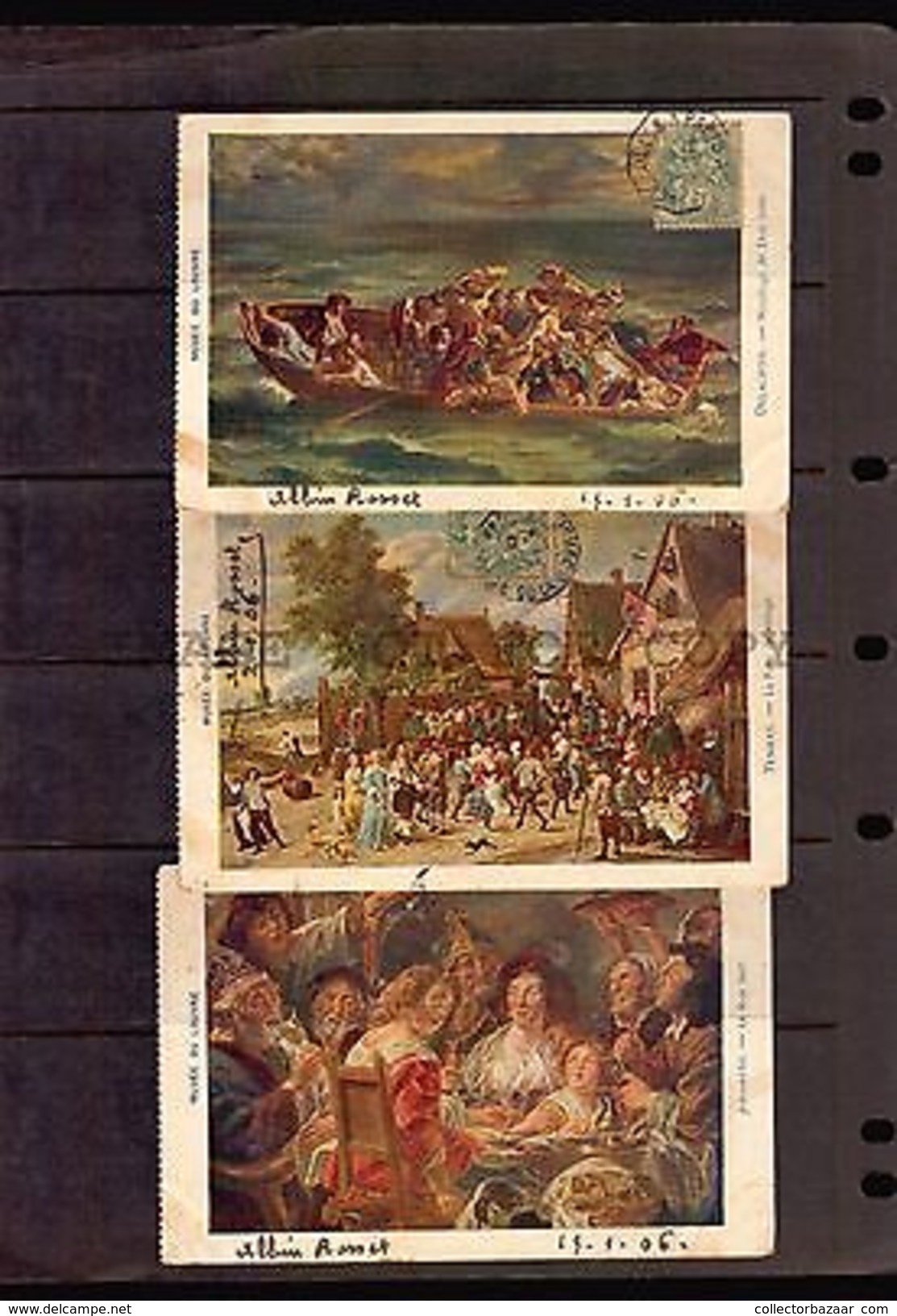 STUNNING LOT 22 VINTAGE CA 1900 POSTCARDS ART COLOR LITHO LOUVRE SALON PARIS - Other & Unclassified