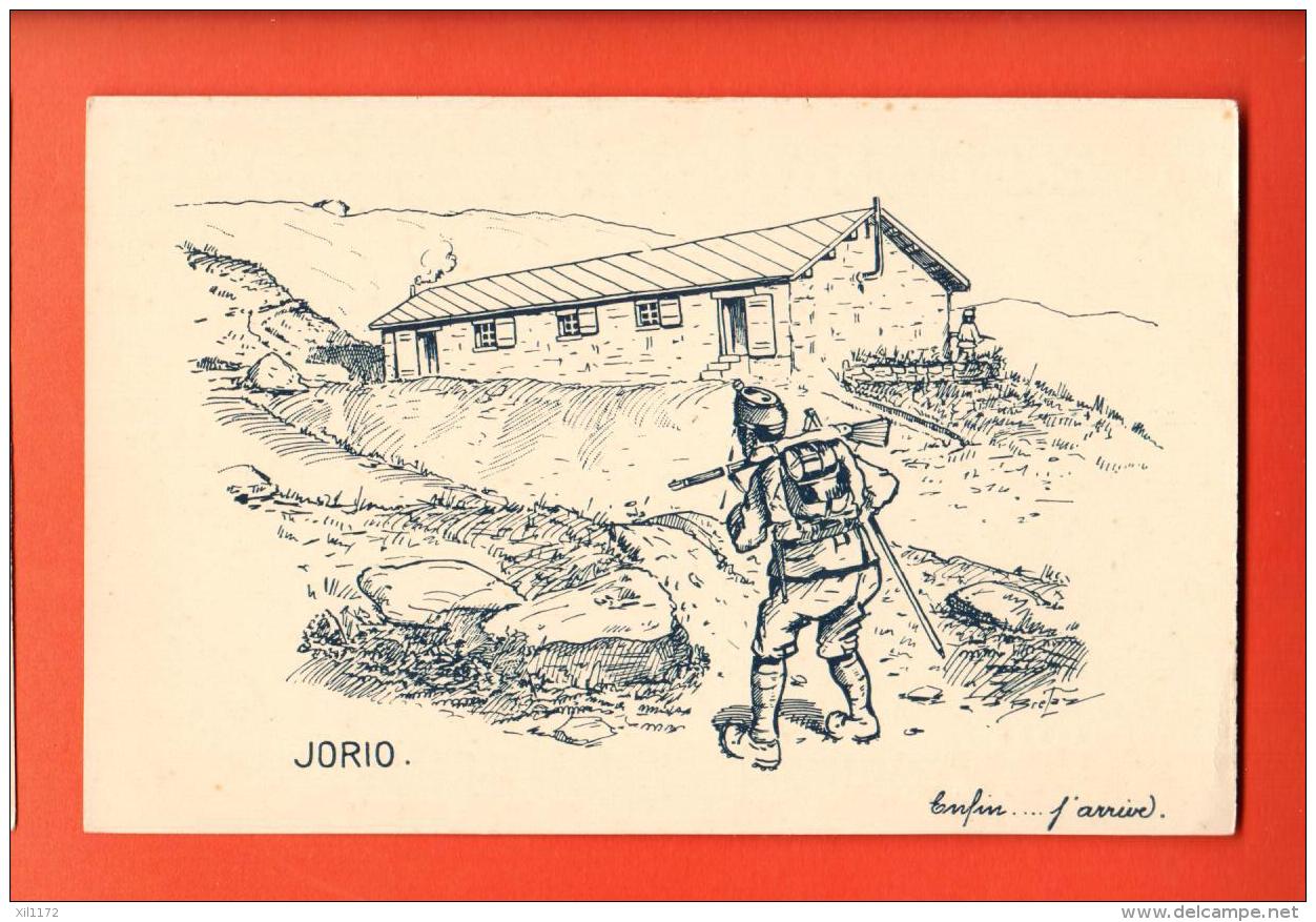 EAP-19 Jorio  Militaire, Enfin J'arrive.  Tessin 1916-17. Dessin De Brélaz - Autres & Non Classés