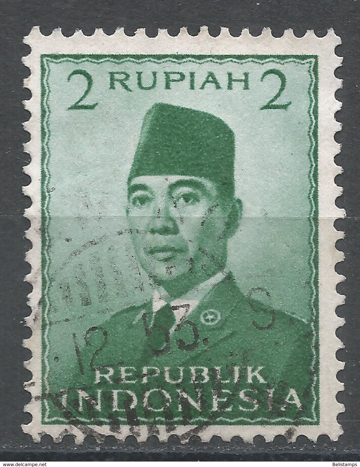 Indonesia 1951. Scott #390 (U) President Sukarno, Président - Indonésie