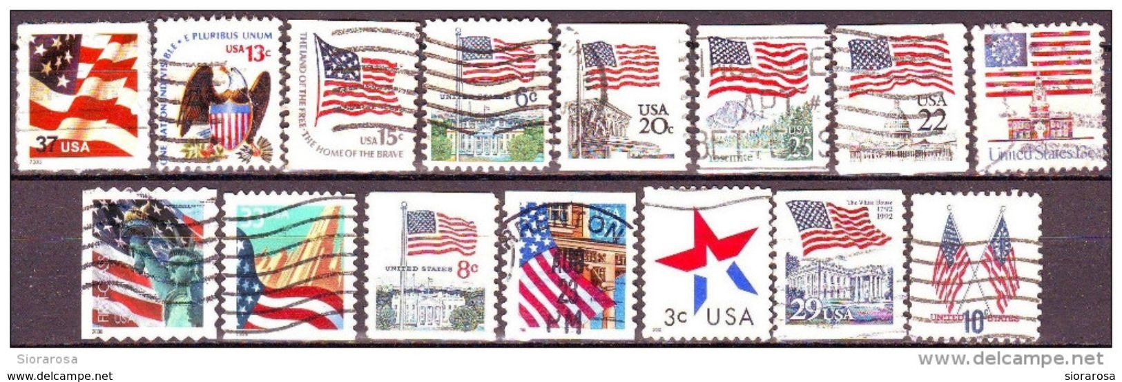 Lotto D50f Usa BANDIERE Differenti Flags Usato Used Lot - Verzamelingen