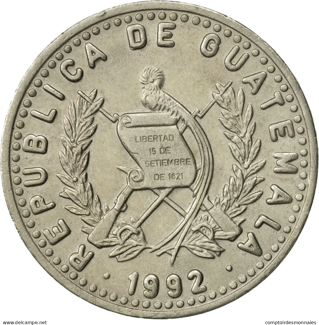 Monnaie, Guatemala, 25 Centavos, 1992, SUP, Copper-nickel, KM:278.5 - Guatemala