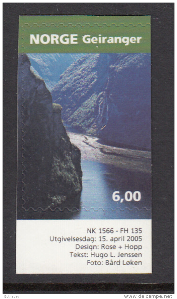 Norway 2005 Scott #1427 6k Geiranger Fjord - Tourism - Unused Stamps