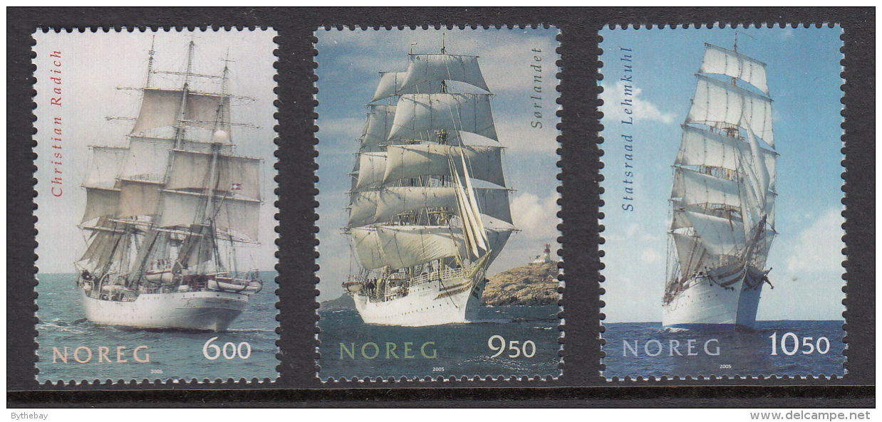 Norway 2005 Scott #1437-#1439 Set Of 3 Tall Ships - Unused Stamps
