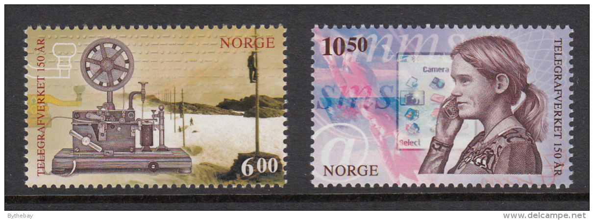 Norway 2005 Scott #1446-#1447 Set Of 2 150th Anniversary Norwegian Telegraph - Unused Stamps