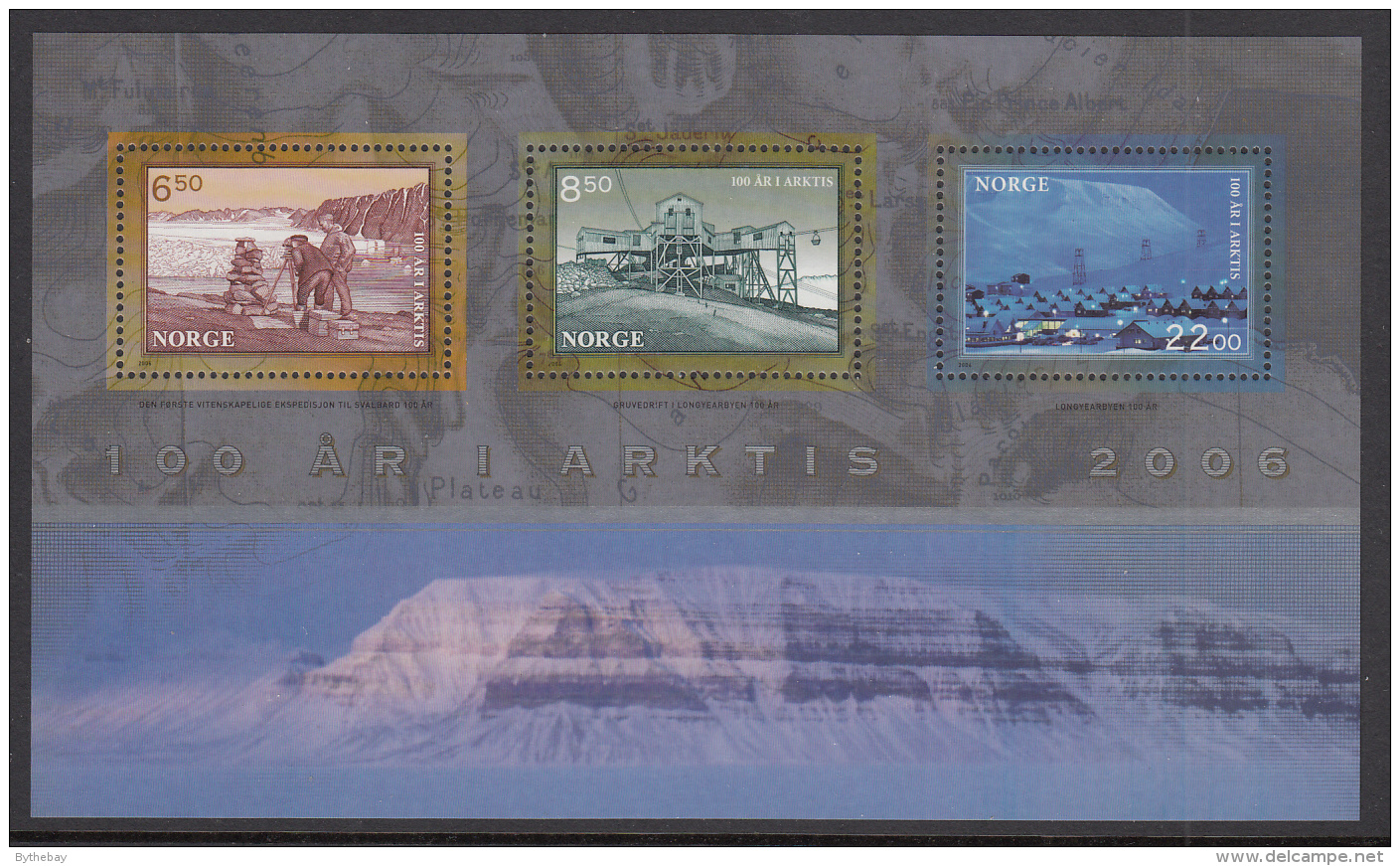 Norway 2006 Scott #1475a Souvenir Sheet Of 3 Norwegian Arctic Expeditions Centenary - Arctische Expedities