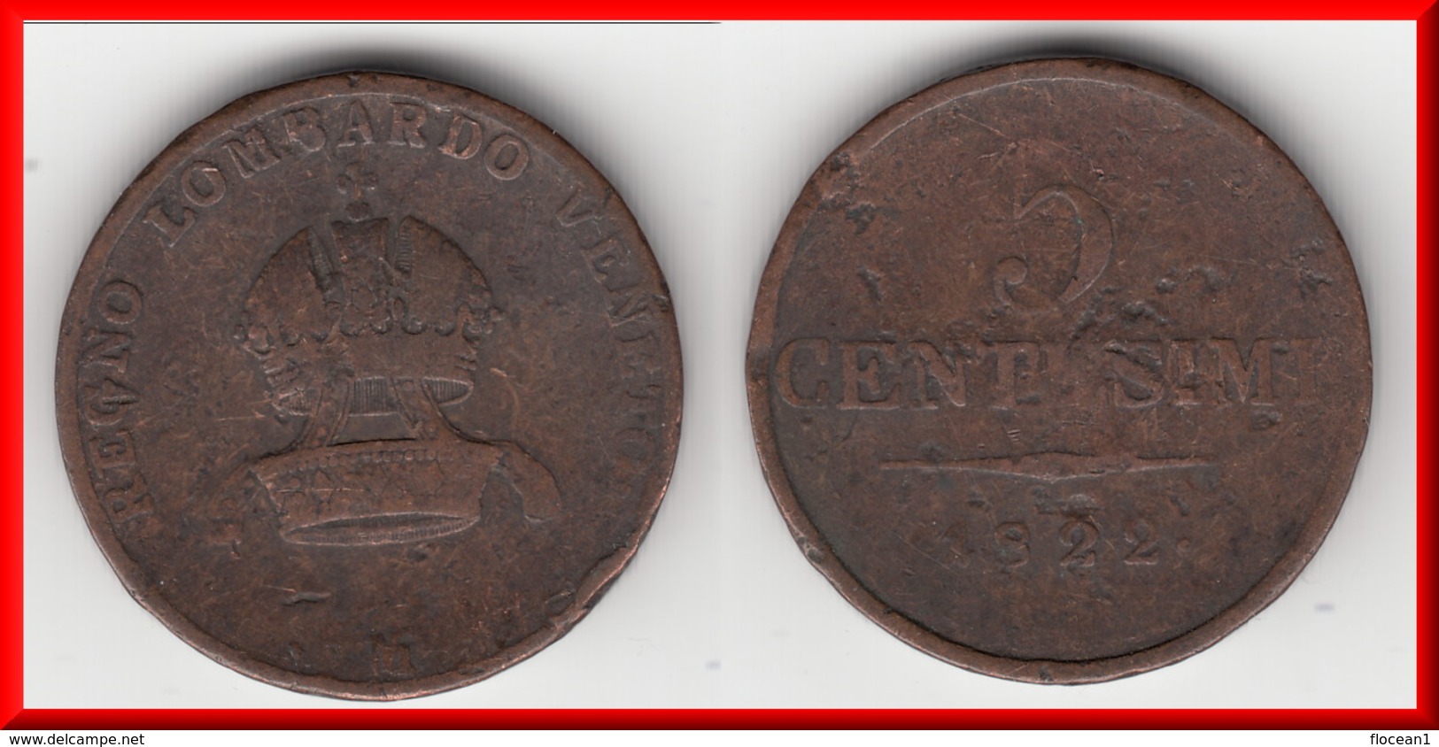 **** ITALIE LOMBARDIE - ITALIA LOMBARDIA - 5 CENTESIMI 1822 M **** EN ACHAT IMMEDIAT !!! - Lombardie-Vénétie