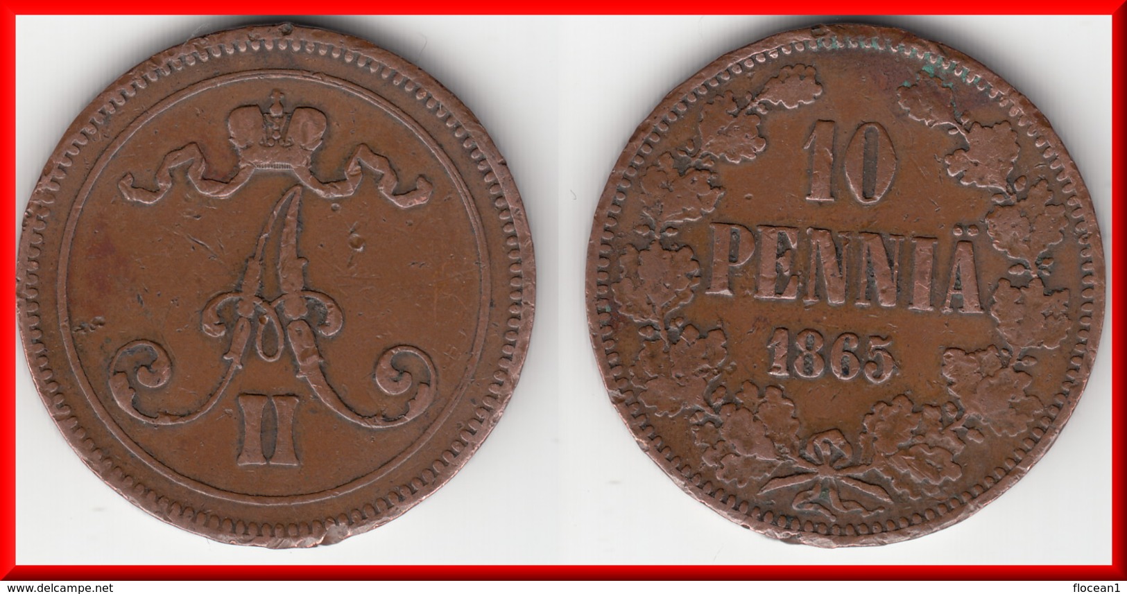 **** FINLANDE - FINLAND - 10 PENNIA 1865 ALEXANDER II **** EN ACHAT IMMEDIAT - Finlande