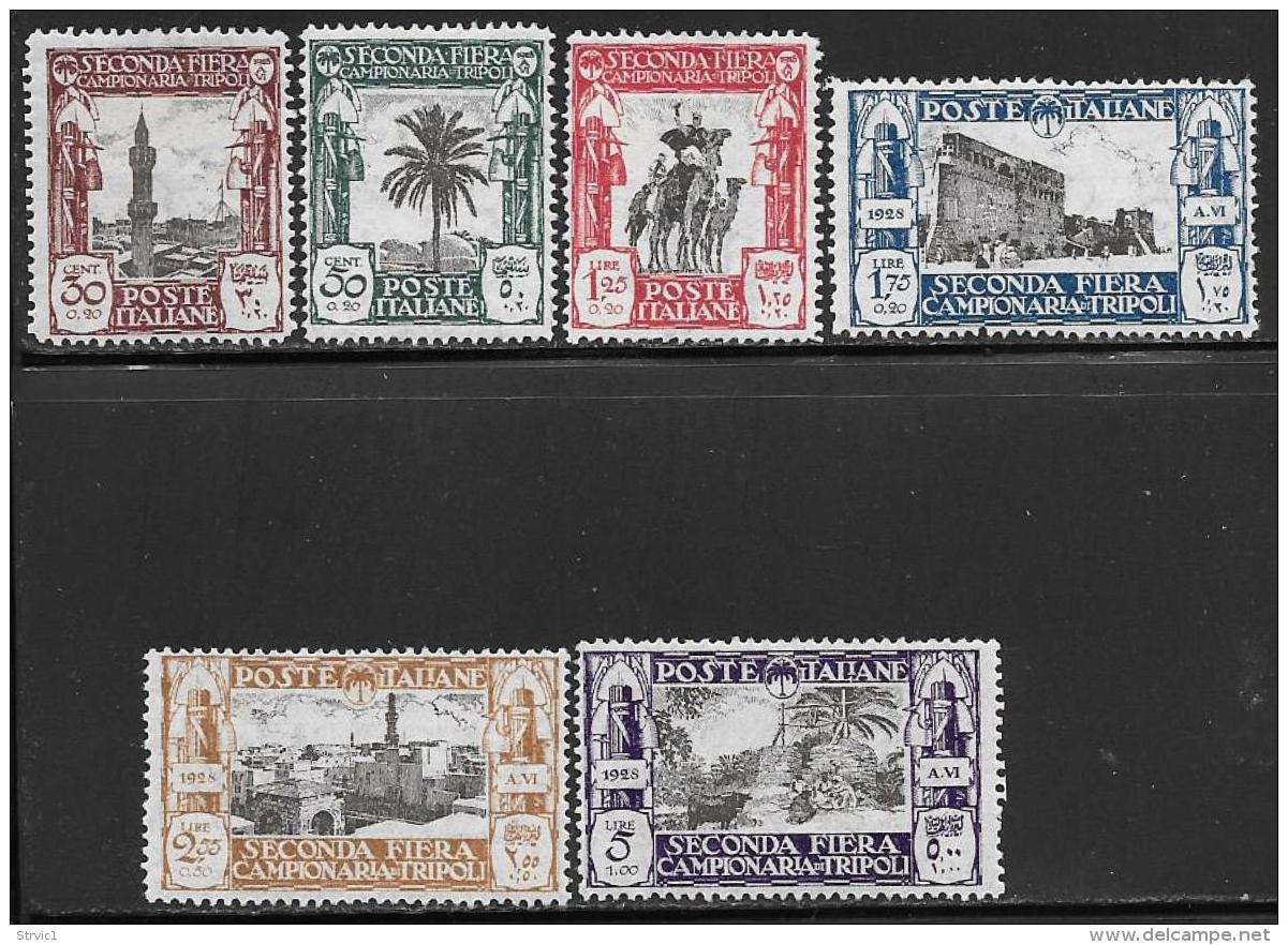 Libya, Scott # B11-16 Mint Hinged 2nd Sample Fair, Tripoli, 1928 - Libya