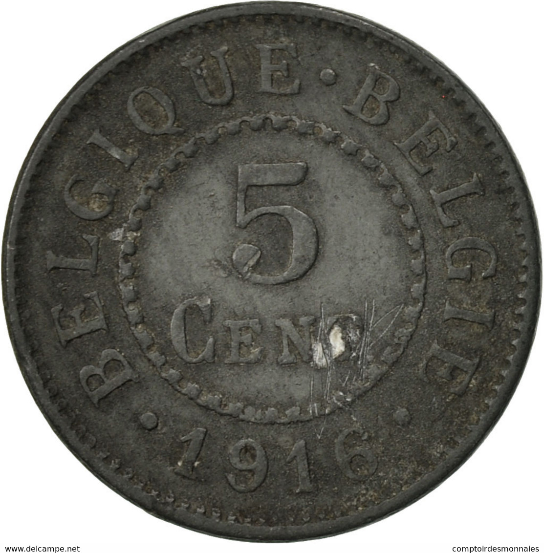 Monnaie, Belgique, 5 Centimes, 1916, TTB, Zinc, KM:80 - 5 Cents