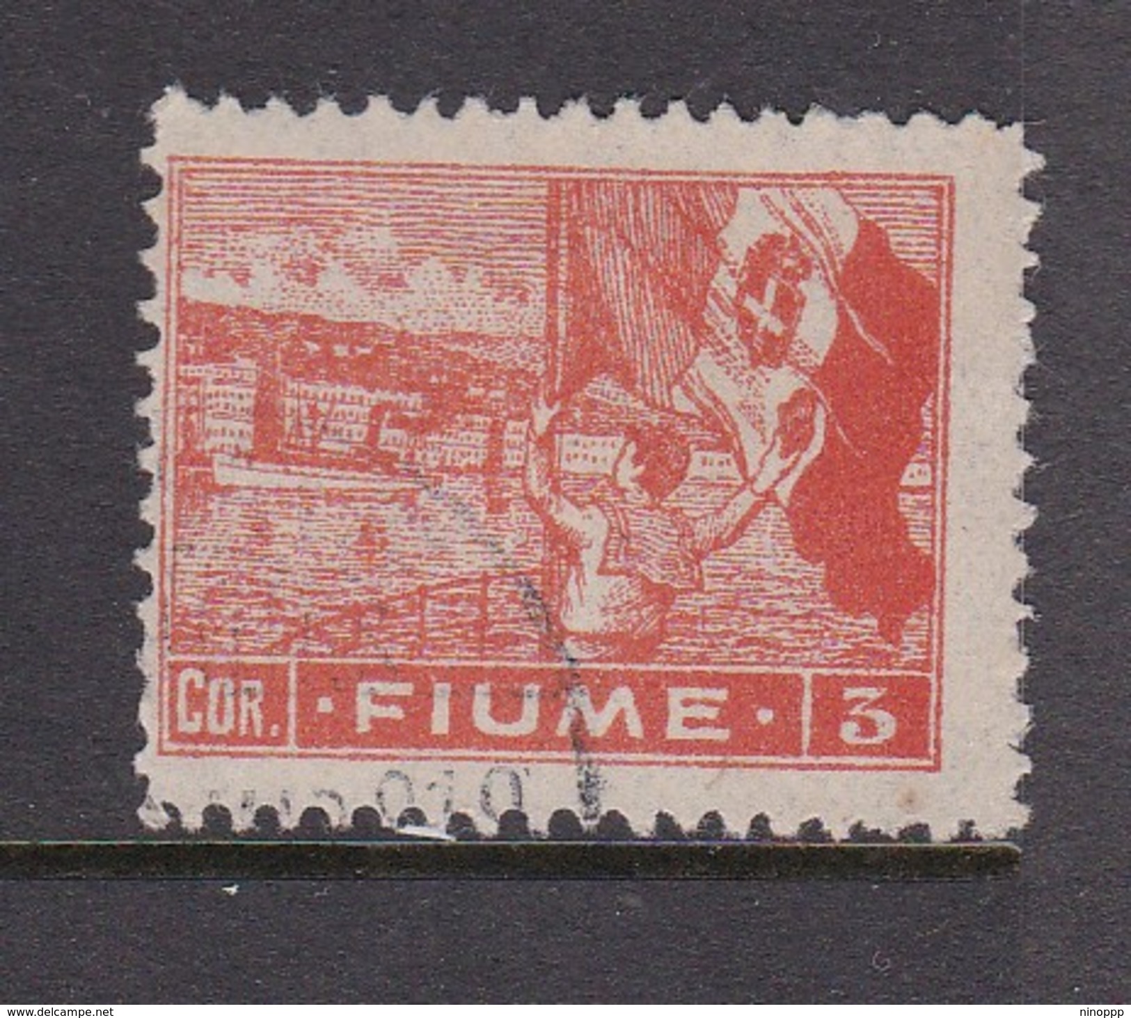 Fiume S46C  1919 Views 3 Cor Orange Used - Fiume