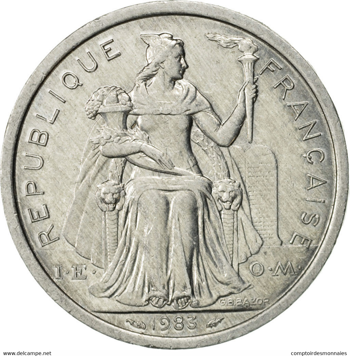 Monnaie, Nouvelle-Calédonie, 2 Francs, 1983, Paris, SUP, Aluminium, KM:14 - Nieuw-Caledonië