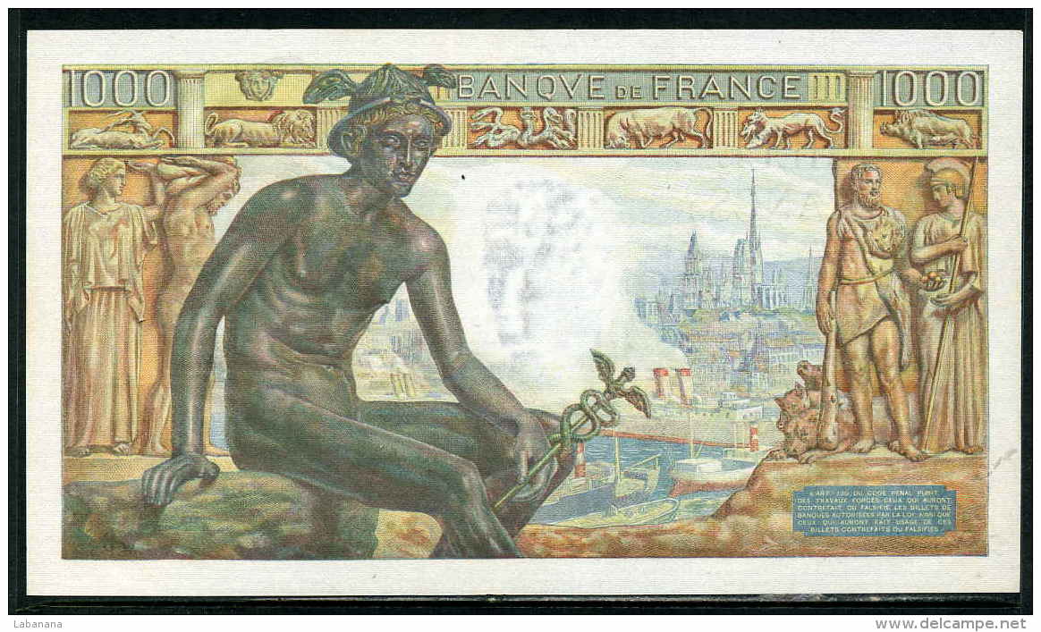 311-France Billet De 1000 Francs 1943 GC W5331 - 1 000 F 1942-1943 ''Déesse Déméter''