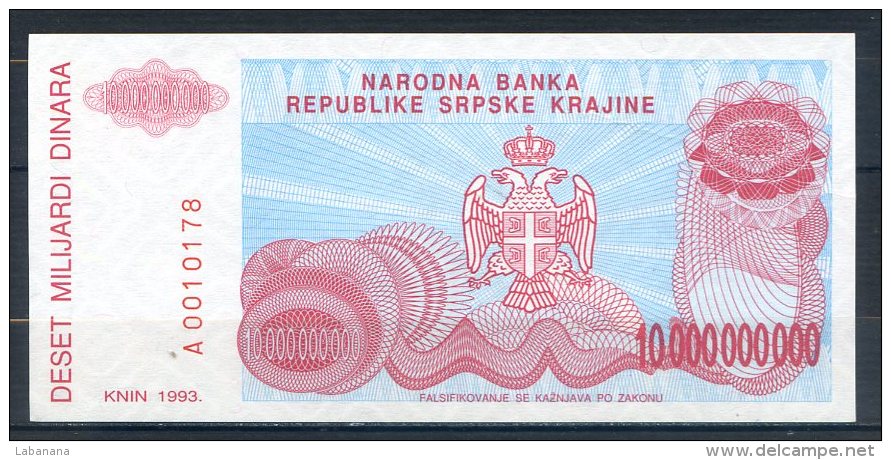 506-Croatie Billet De 10 Milliard De Dinara 1993 A001 - Croatie