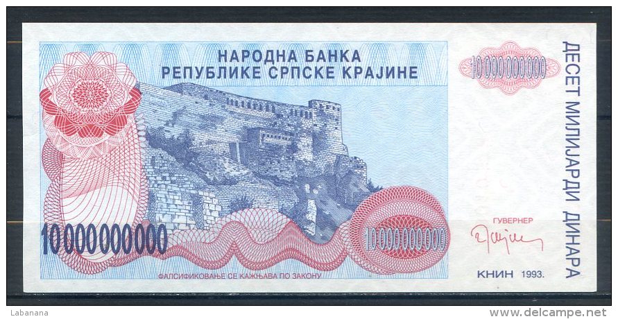 506-Croatie Billet De 10 Milliard De Dinara 1993 A001 - Croatie