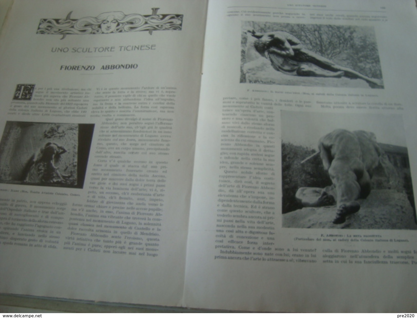 LA CULTURA MODERNA 1925 CASTELLETTO TICINO BINASCO FLORENZO ABBONDIO SCULTORE GAETA MANTOVA - Altri & Non Classificati