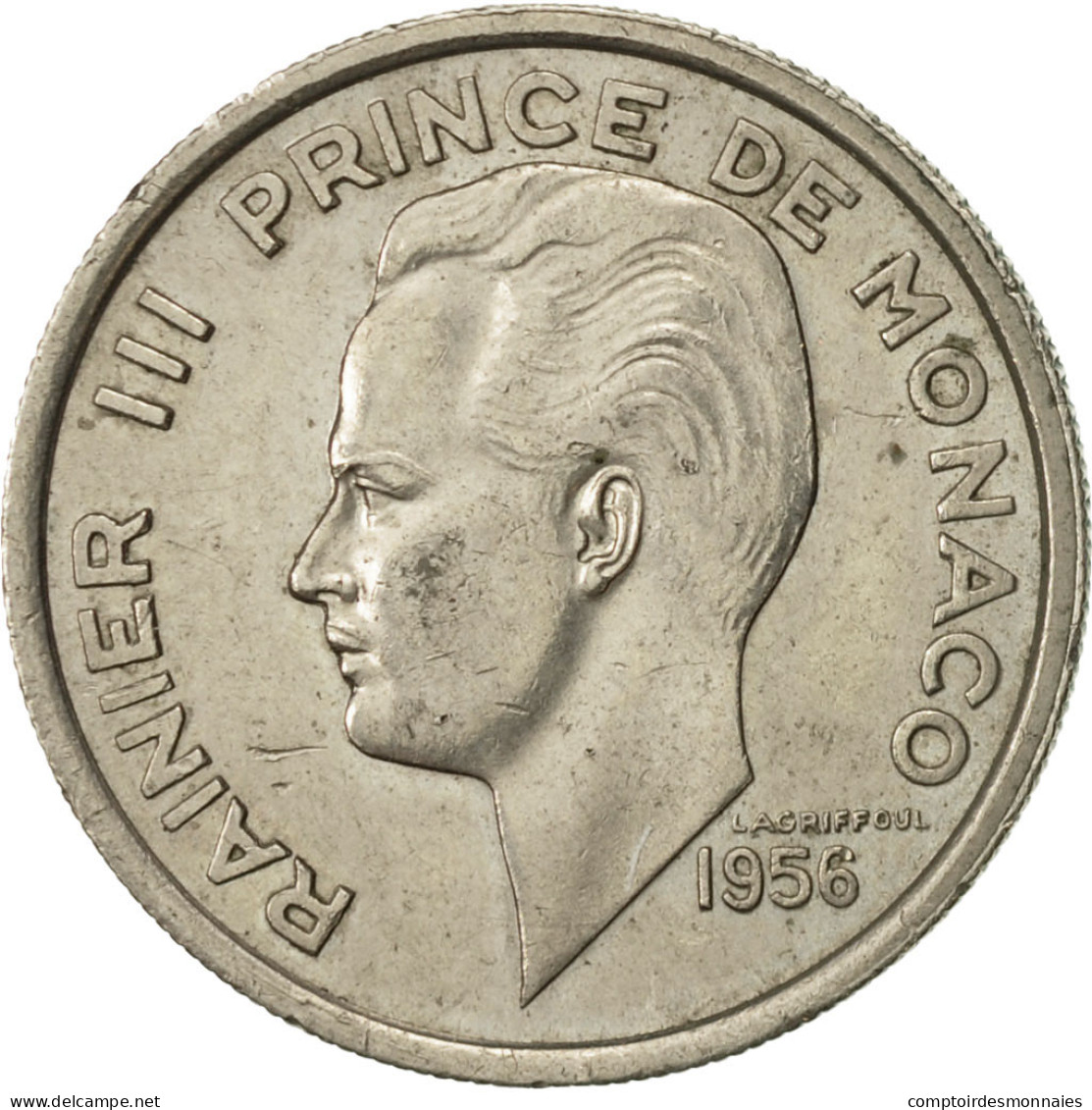 Monnaie, Monaco, Rainier III, 100 Francs, Cent, 1956, TTB+, Copper-nickel - 1949-1956 Francos Antiguos