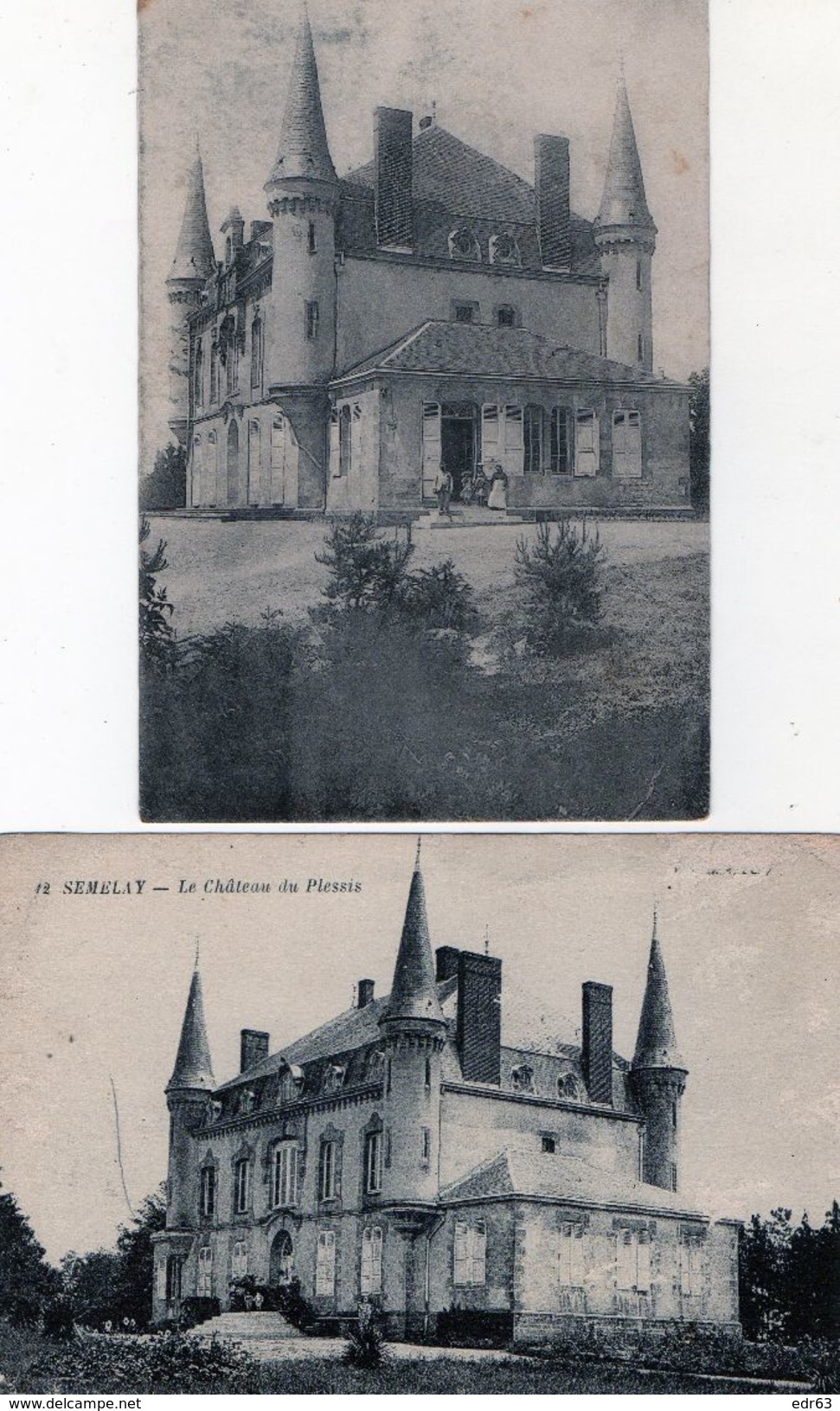 [58] Nièvre > Non Classés Semelay Le Chateau Du Plessis Lot De 2 Cartes - Autres & Non Classés