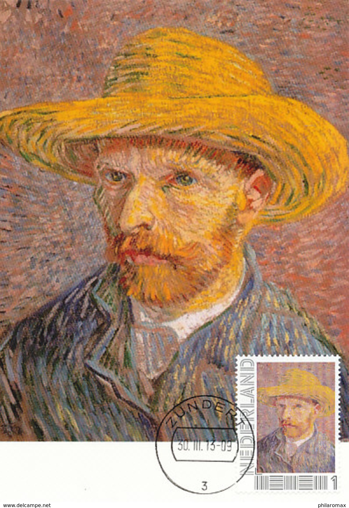 D31005 CARTE MAXIMUM CARD 2013 NETHERLANDS - SELF PORTRAIT VAN GOGH CP ORIGINAL - Impressionisme