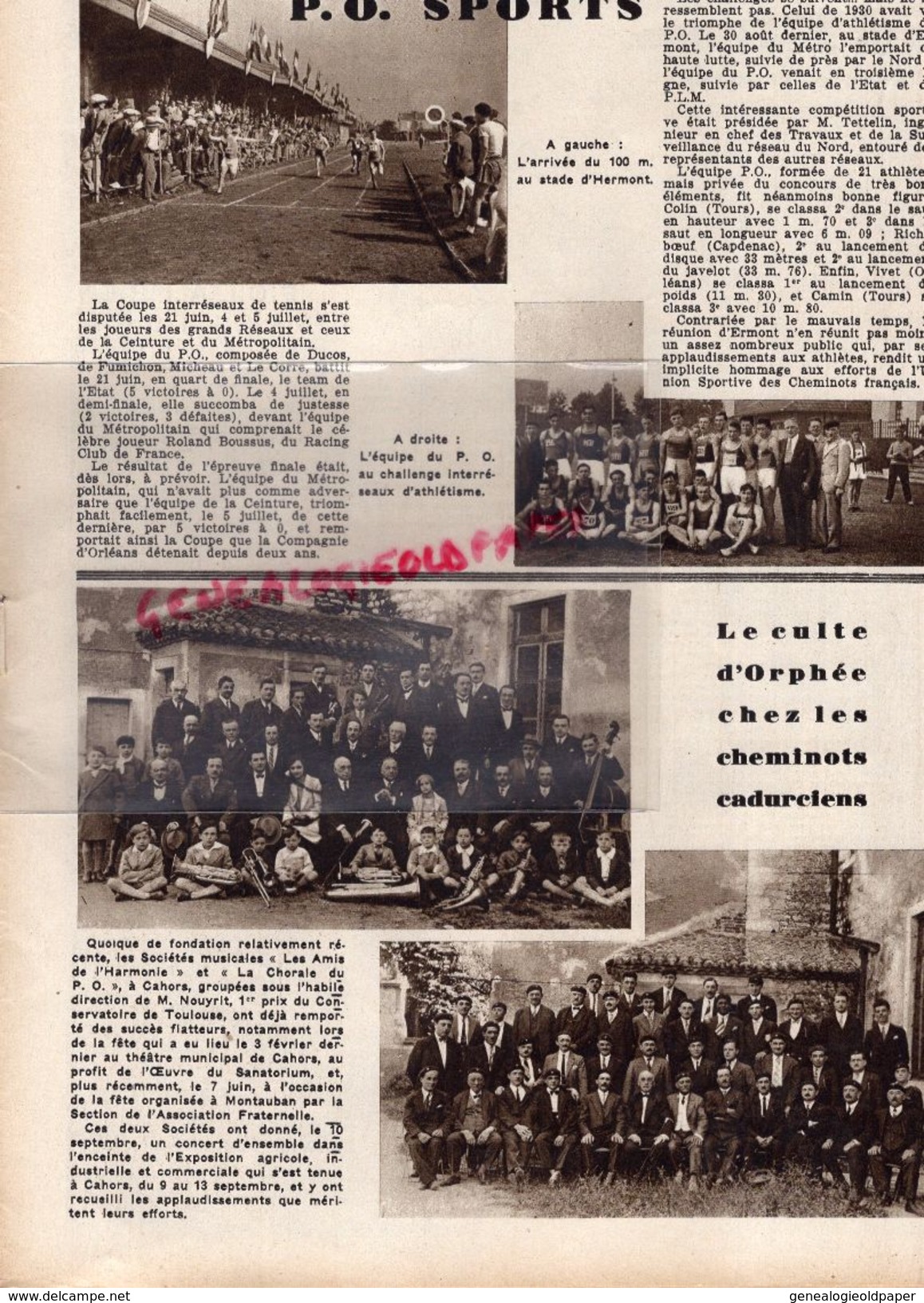 REVUE LE P.O.N° 17-1931-CARNAUD AUX FORGES BASSE INDRE-ROSPORDEN-VALLE SANCY-PARDON TREMORVERZEN-RIOM -VIERZON ANGERS - Spoorwegen En Trams