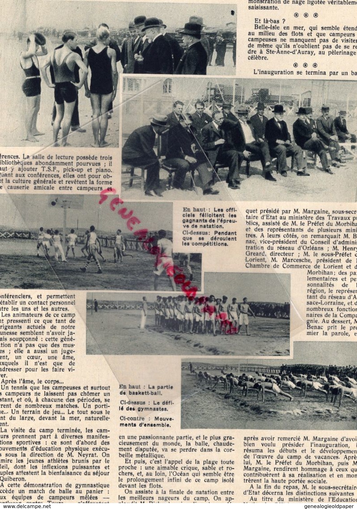 REVUE P.O.N° 23-1932-CHASSE CHIEN SOLOGNE-LA CERE-BELLE ISLE-QUIBERON-MOTO-SAINTE ANNE AURAY-PAQUEBOT EL KANTARA- - Ferrocarril & Tranvías