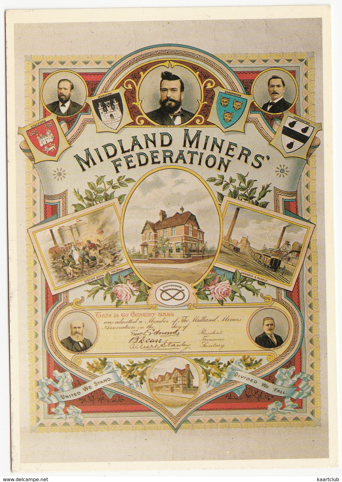 The MIDLAND MINERS' FEDERATION - Trades Union Membership Certificate Or Emblem - Vakbonden