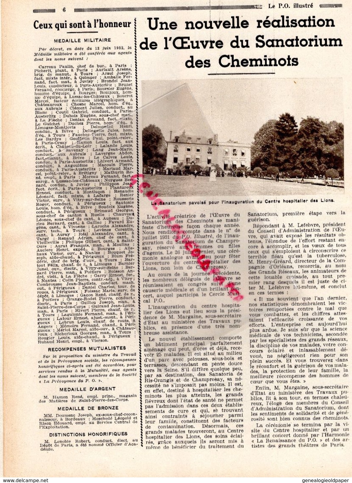 REVUE P.O.N° 22-1932-MADRID-AUBIN-ARGENTON-GARE-FORET-AUTOBUS-ASPERGES SOINGS-BLOIS-MAROC-FEZ-RABAT-MEKNES-CHAMPROSAY - Railway & Tramway