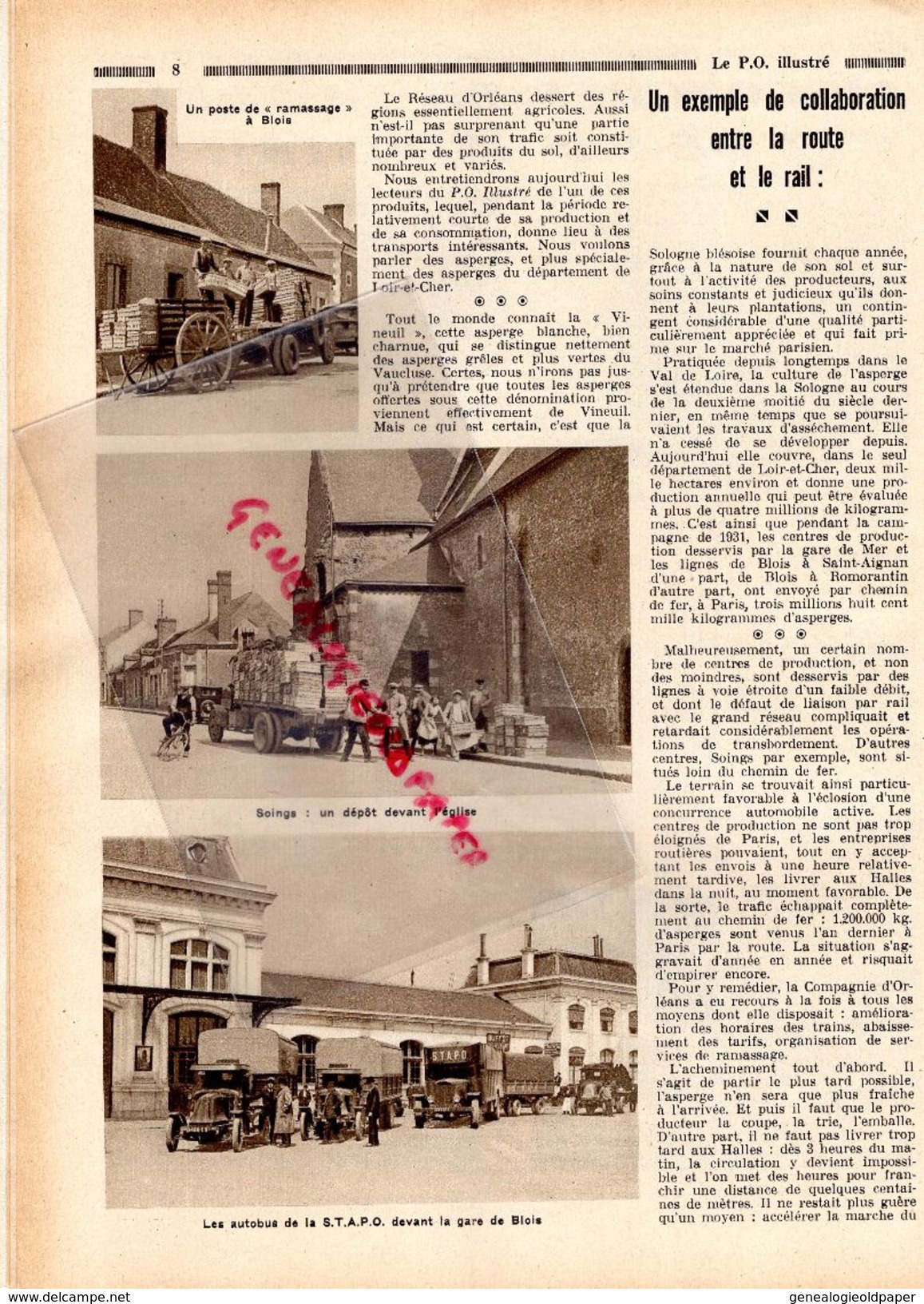 REVUE P.O.N° 22-1932-MADRID-AUBIN-ARGENTON-GARE-FORET-AUTOBUS-ASPERGES SOINGS-BLOIS-MAROC-FEZ-RABAT-MEKNES-CHAMPROSAY