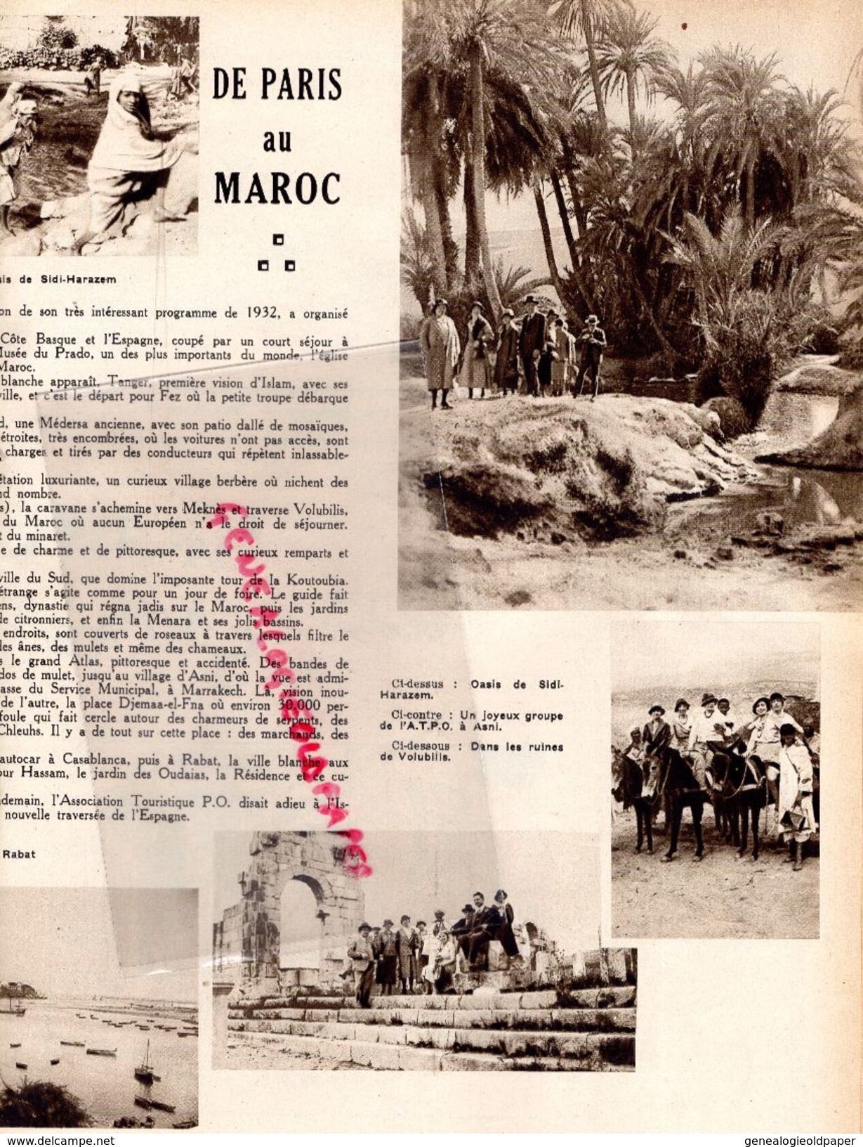 REVUE P.O.N° 22-1932-MADRID-AUBIN-ARGENTON-GARE-FORET-AUTOBUS-ASPERGES SOINGS-BLOIS-MAROC-FEZ-RABAT-MEKNES-CHAMPROSAY