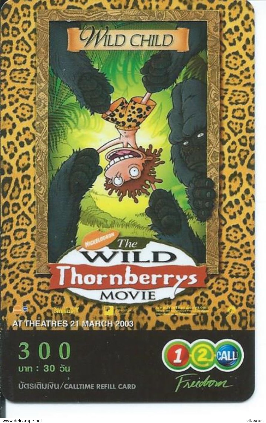 BD WILD CHILD - Film DVD  Movie Cinéma Télécarte Thaïlande Phonecard (S.350) - Thaïlande